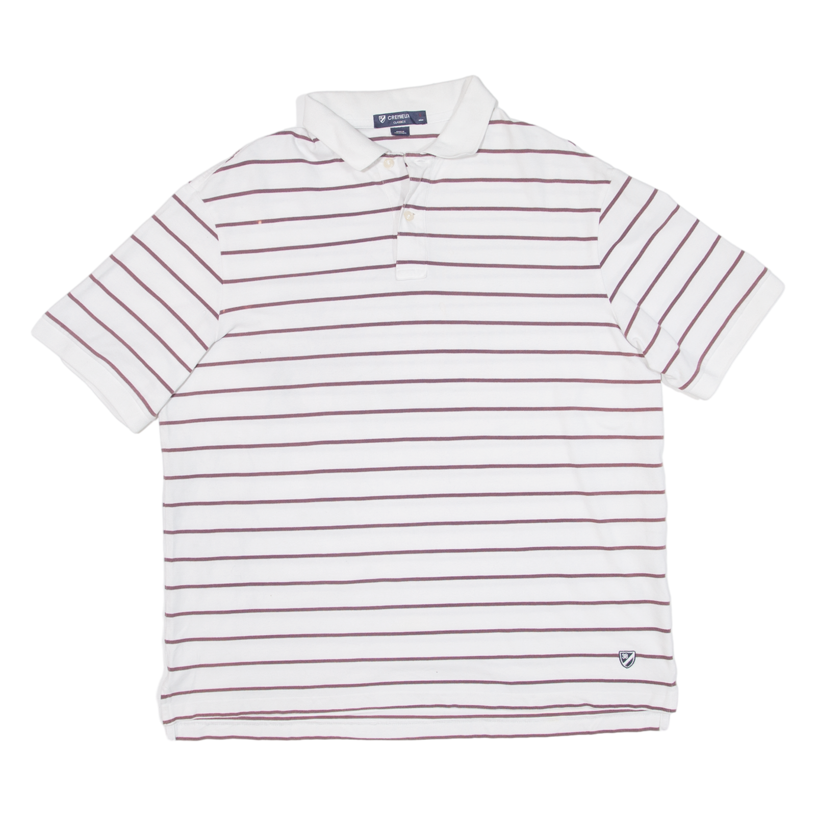 CREMIEUX Mens Polo Shirt White Striped L Refurbished - N/A refurbished available on Cerqular