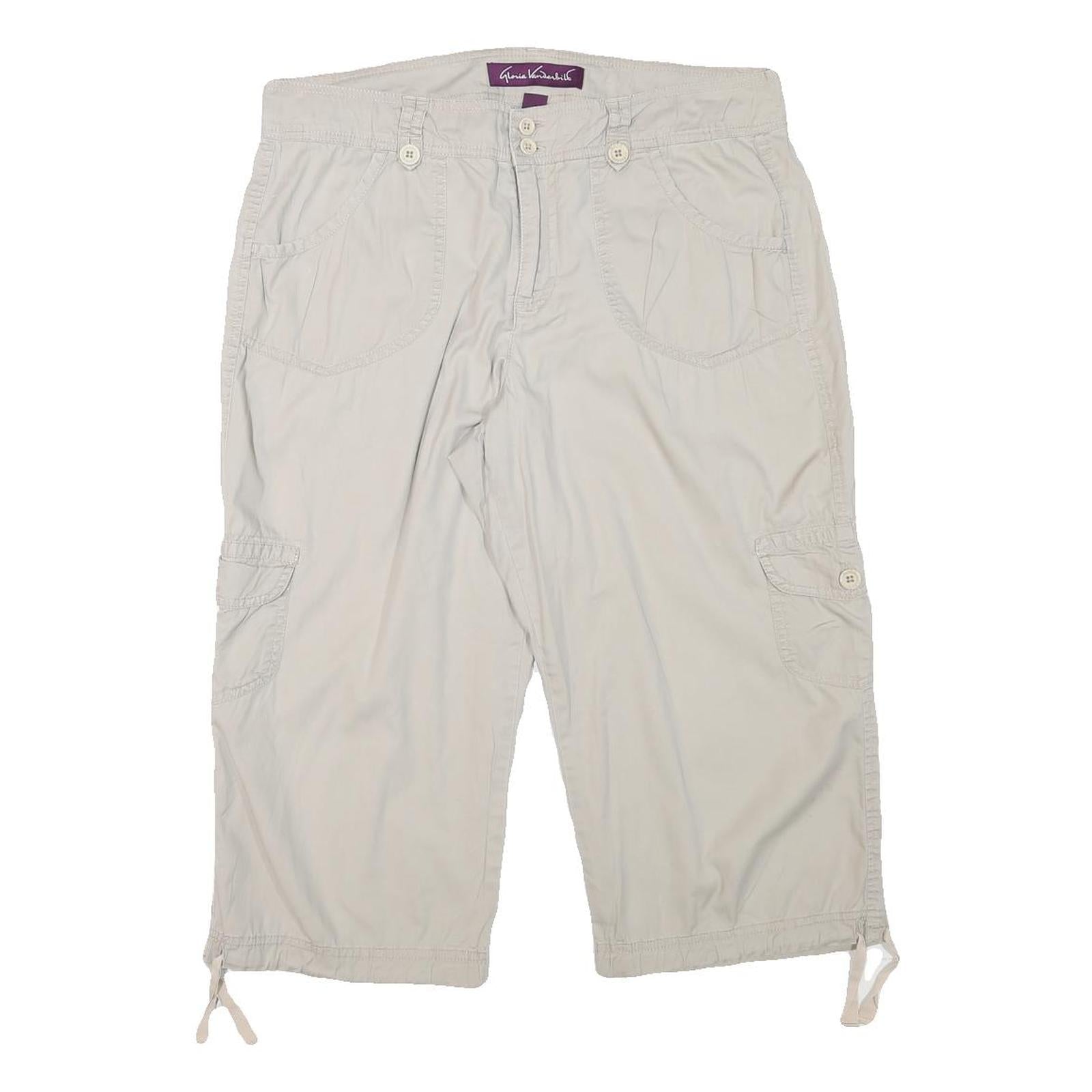 GLORIA VANDERBILT Womens Beige Casual Cargo Shorts XL W34 Comfortable Cotton Refurbished - N/A refurbished available on Cerqular