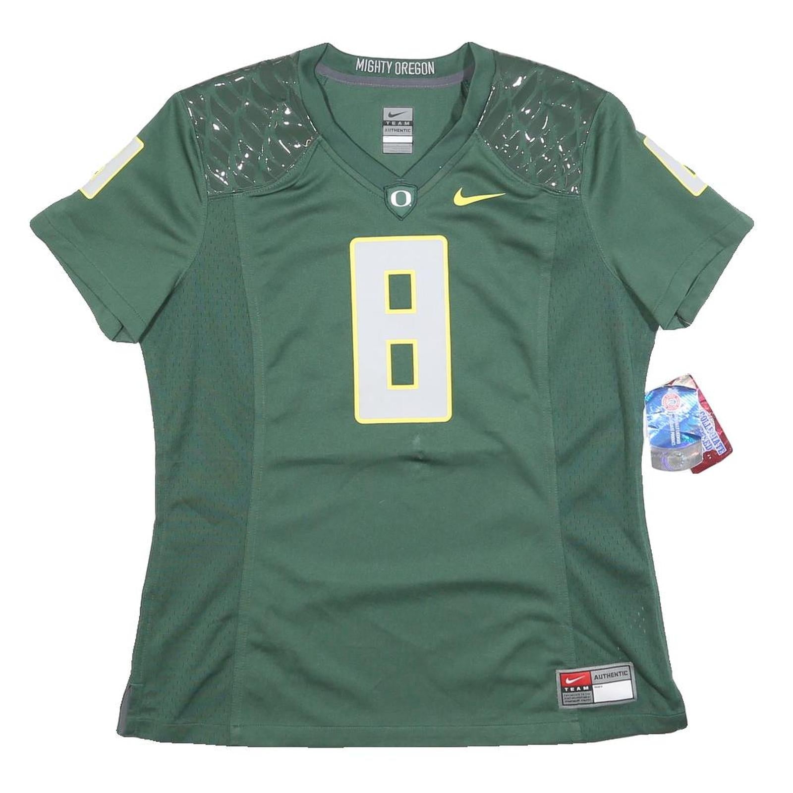 NIKE Womens Green Oregon Football T-Shirt L Short Sleeve V-Neck Athletic Refurbished - N/A refurbished available on Cerqular