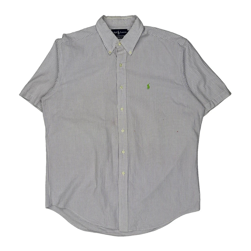 Buy Ralph Lauren Striped Short Sleeve Shirt - Large Blue Cotton Refurbished - $38.85 Ralph Lauren Striped Short Sleeve Shirt - Large Blue Cotton Refurbished - Thrifted (note: this is a term often used to describe second- refurbished available on Cerqular