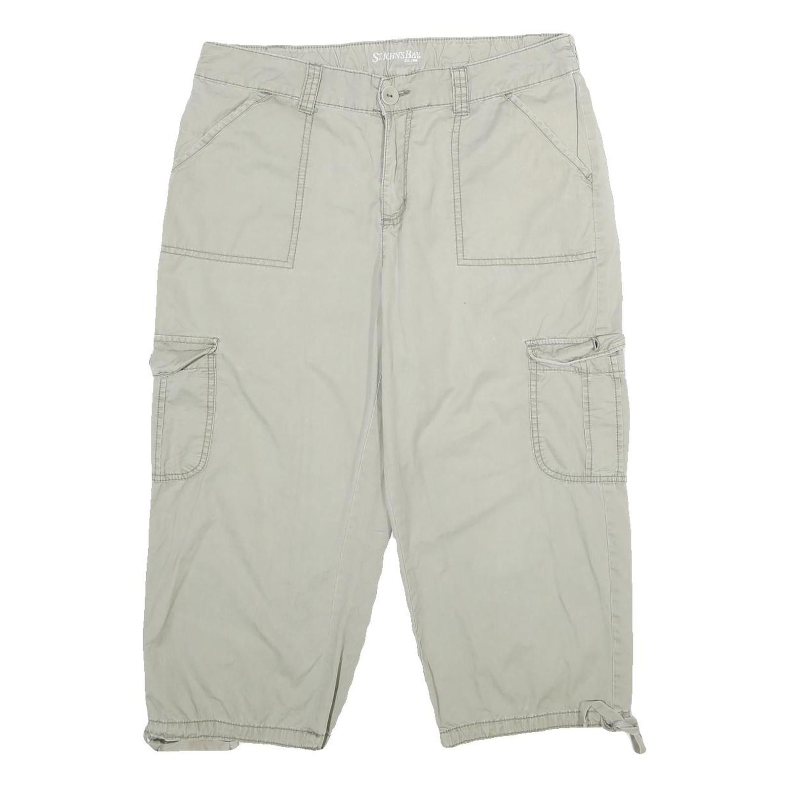 ST JOHN'S BAY Womens Beige Cotton Blend Cargo Shorts UK 14 W34 Casual Relaxed Refurbished - N/A refurbished available on Cerqular