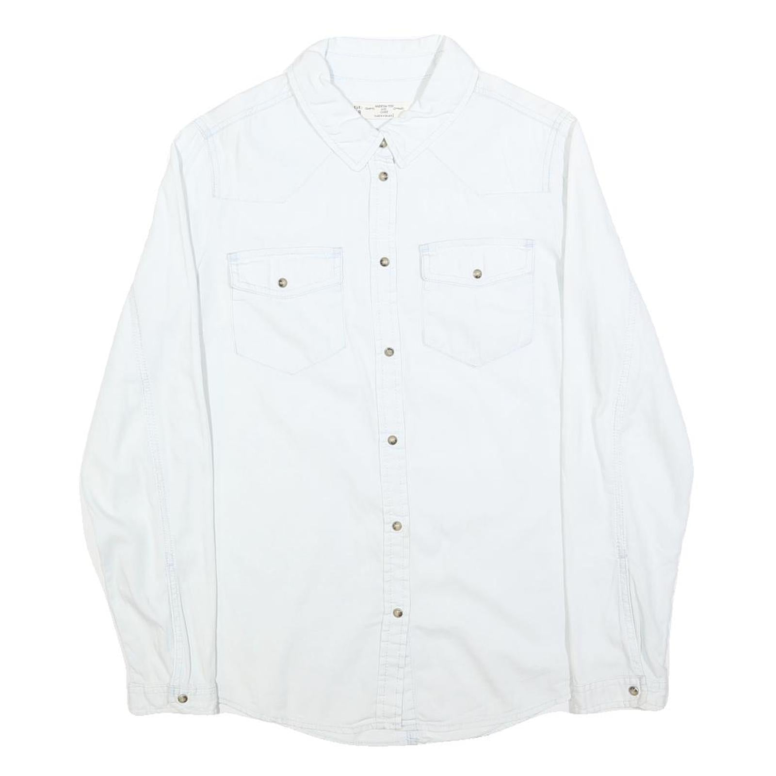 CLOCKHOUSE Womens White Shirt S Cotton Blend Button Long Sleeve Casual Refurbished - N/A refurbished available on Cerqular