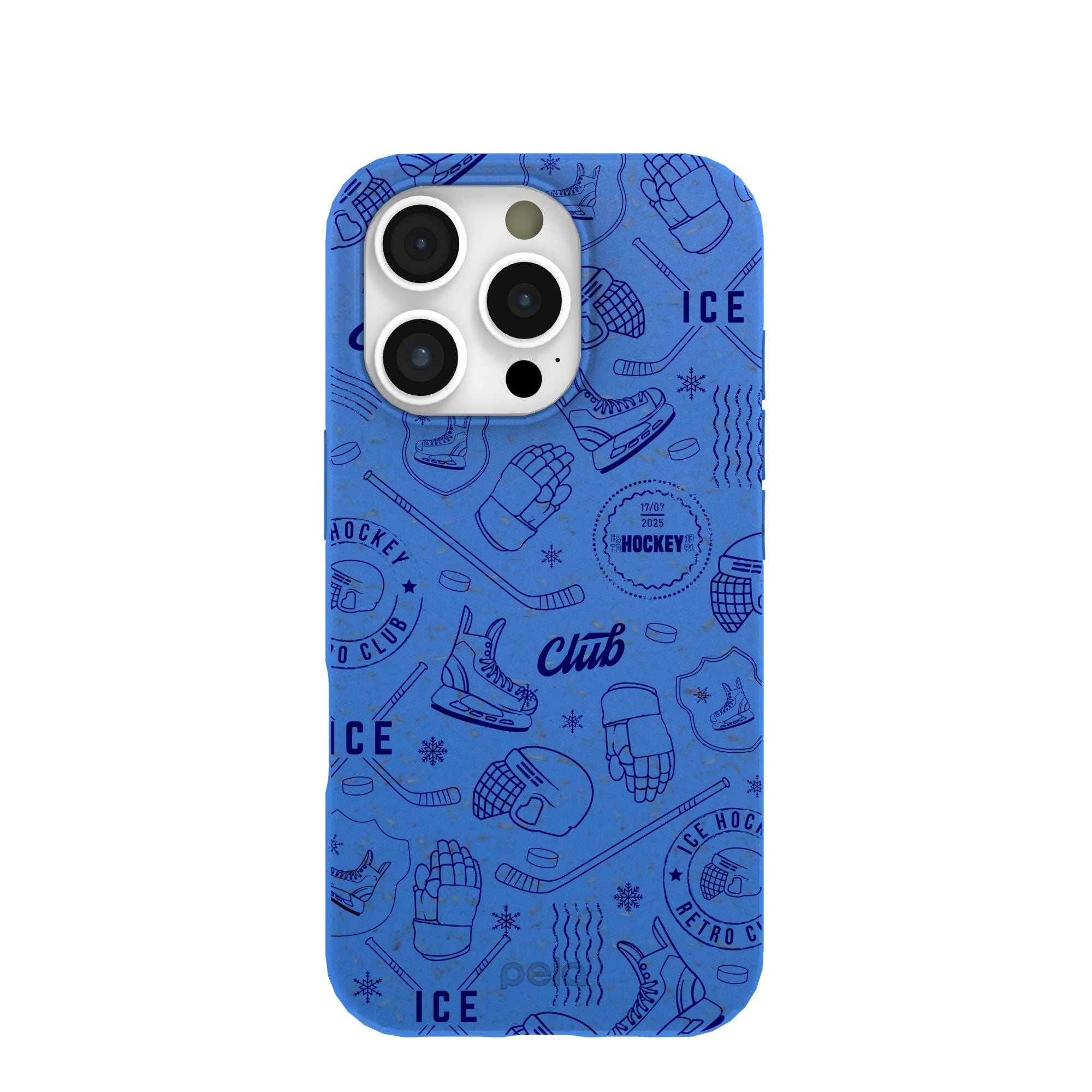 Electric Blue Hockey Postage iPhone 16 Pro Case Refurbished - Pela Case refurbished available on Cerqular