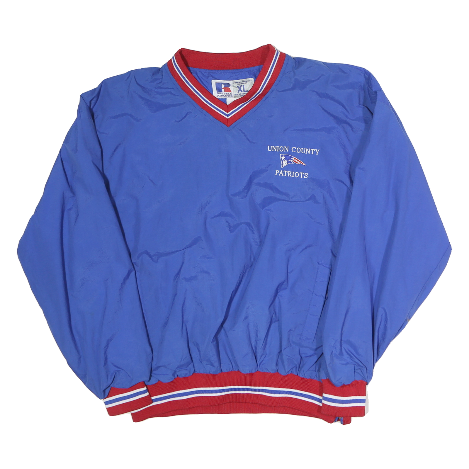 RUSSELL ATHLETIC Mens Blue Union County Patriots Crew Neck XL Vintage Sports Refurbished - N/A refurbished available on Cerqular