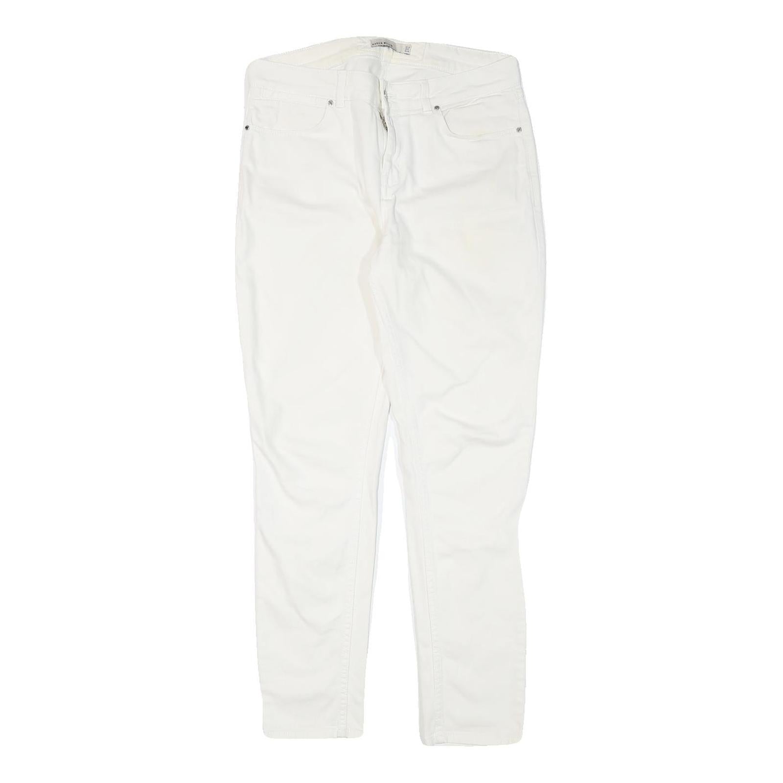 KAREN MILLEN Womens Slim White Denim Jeans W31 L28 Zip Closure Stylish Refurbished - N/A refurbished available on Cerqular