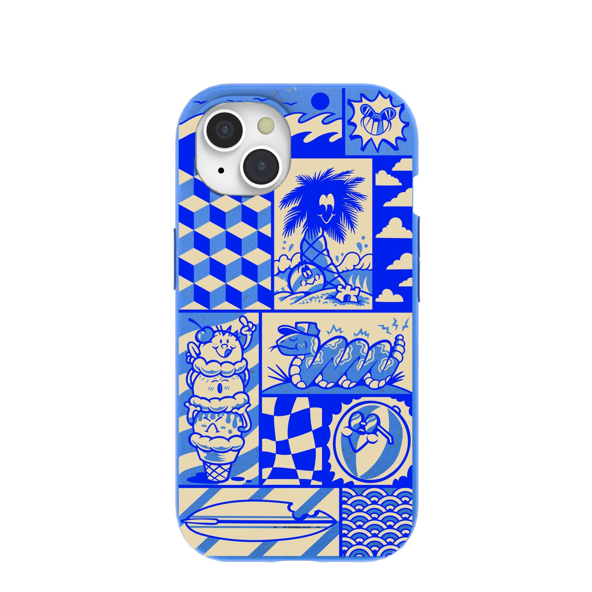 Electric Blue Summer Blues iPhone 15 Case Refurbished - Pela Case refurbished available on Cerqular