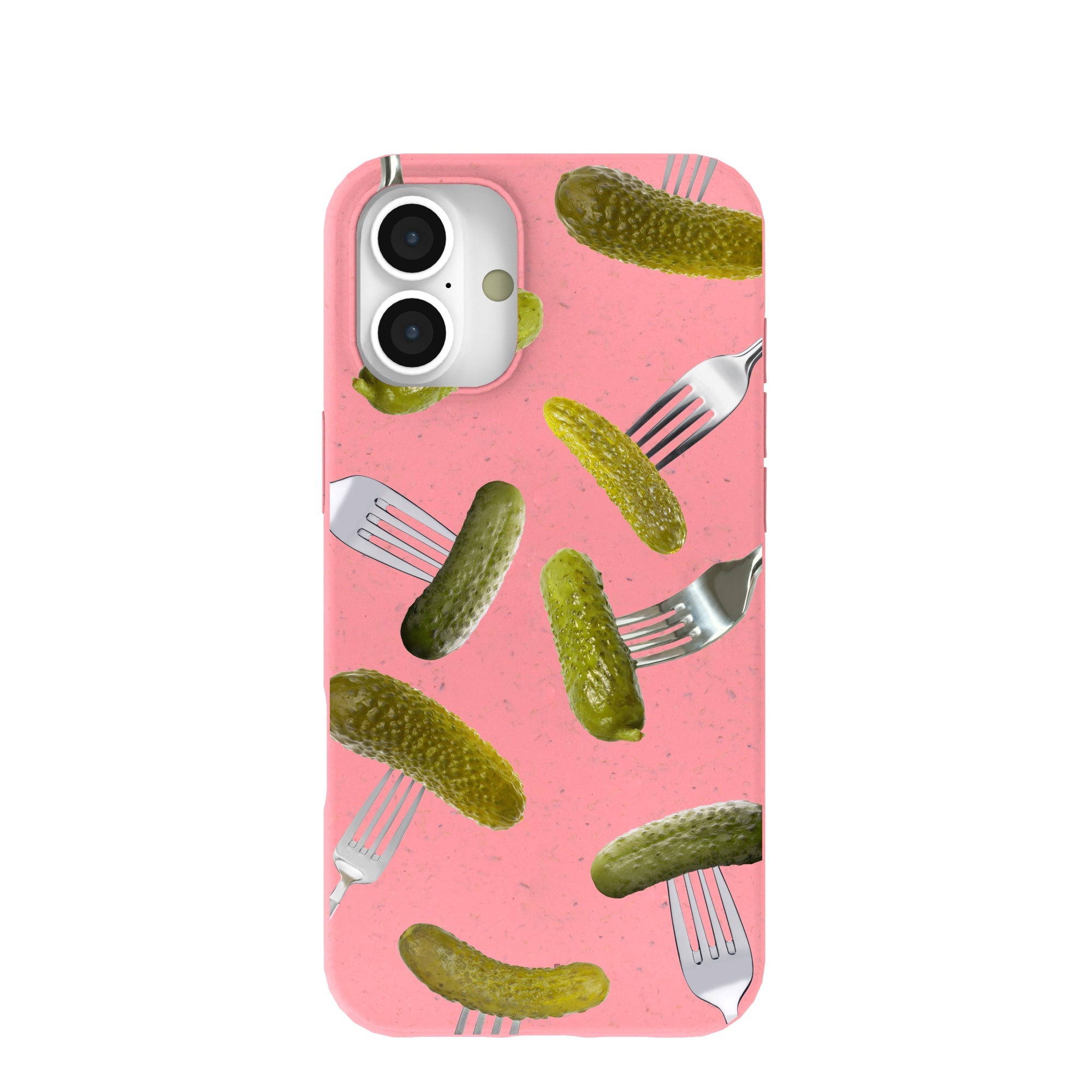 Bubblegum Pink Pickle Party iPhone 16 Plus Case Refurbished - Pela Case refurbished available on Cerqular
