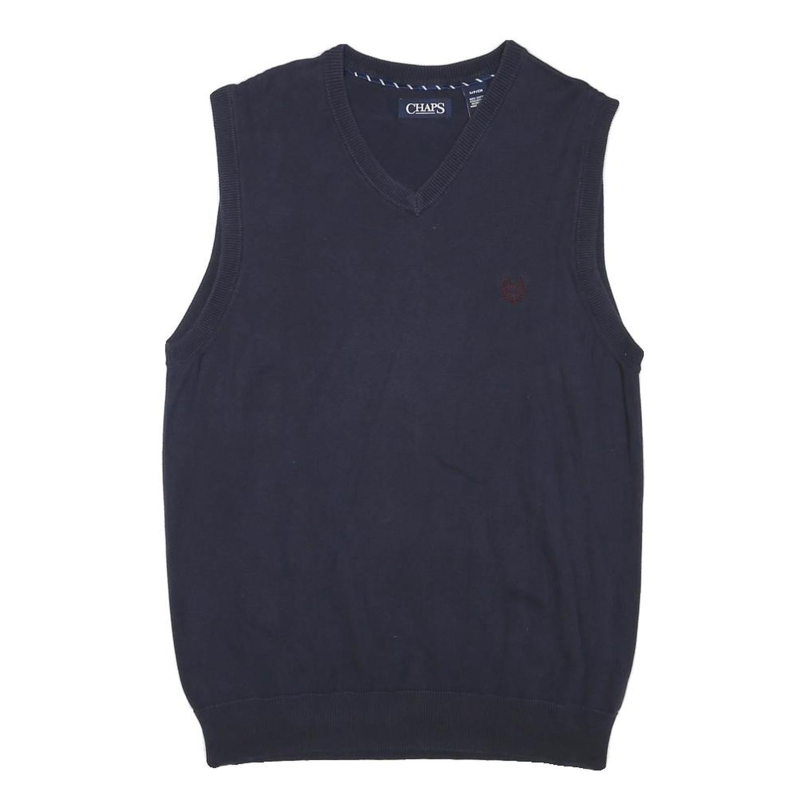 Buy CHAPS Mens Navy Plain Cotton Blend Sleeveless V-Neck Chunky Knit S Jumper Refurbished - $27.29 CHAPS Mens Navy Plain Cotton Blend Sleeveless V-Neck Chunky Knit S Jumper Refurbished - N/A refurbished available on Cerqular