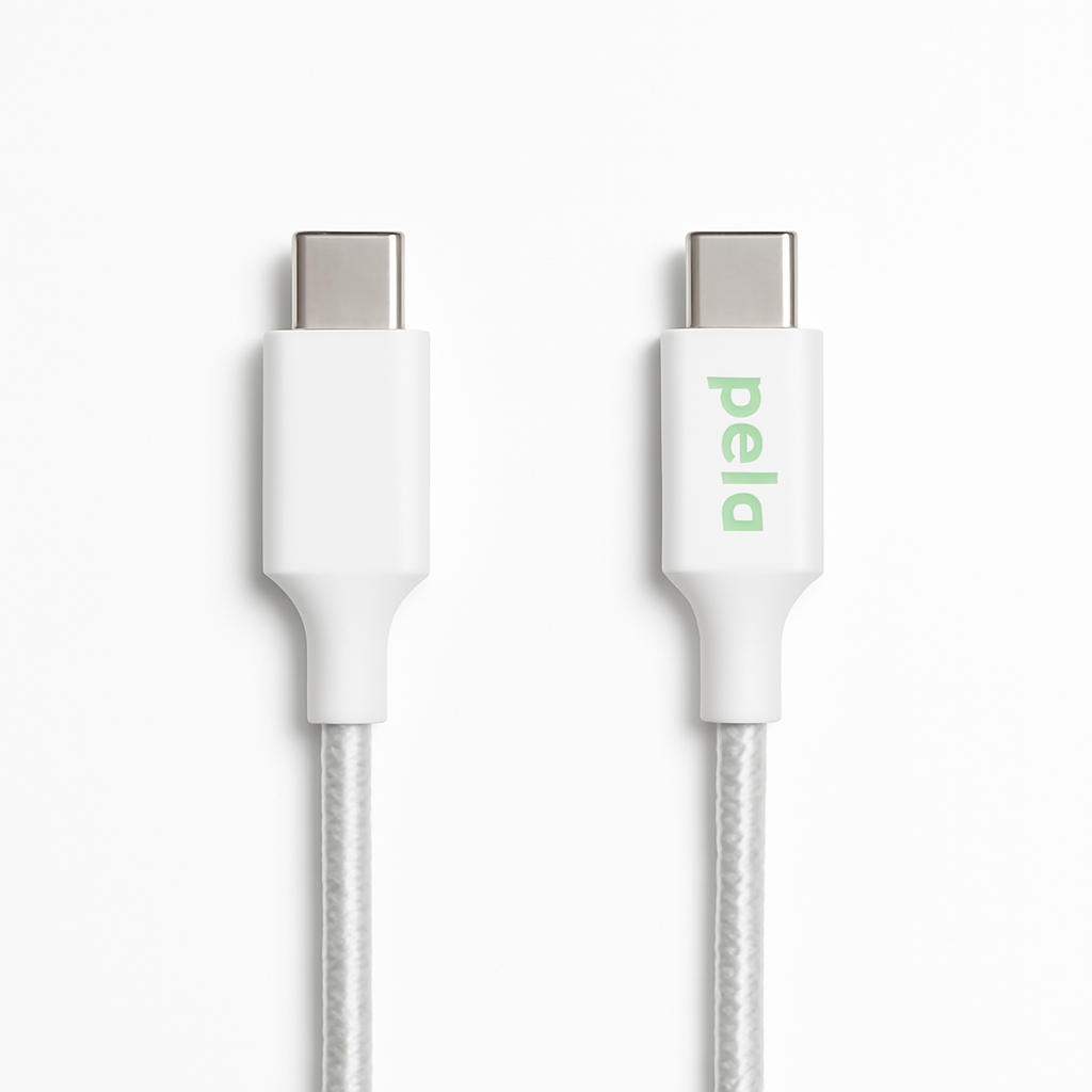 White USB-C to USB-C Cable Refurbished - Pela Case refurbished available on Cerqular