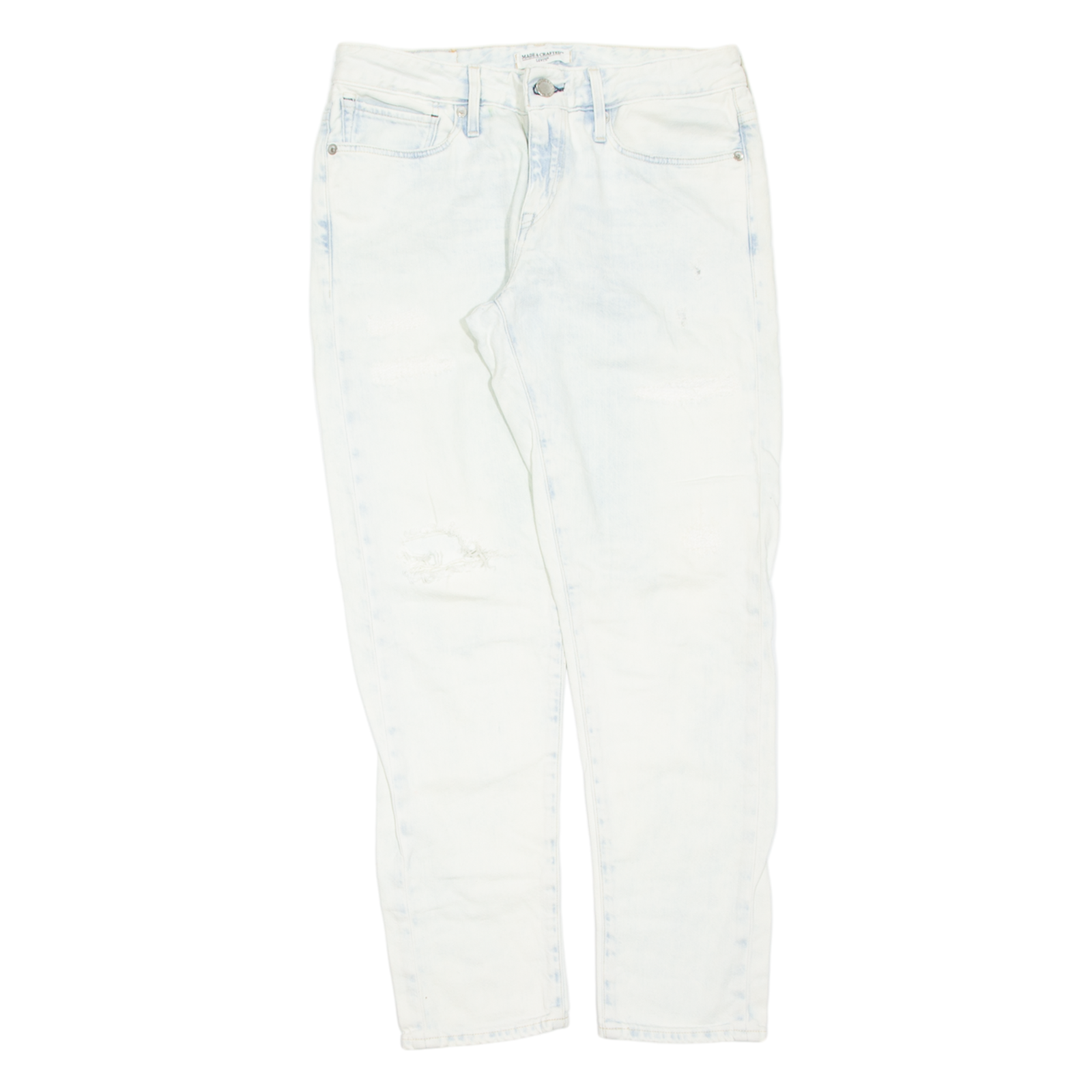 LEVI'S Distressed Made And Crafted Womens Jeans White Slim Straight W26 L28 Refurbished - N/A refurbished available on Cerqular