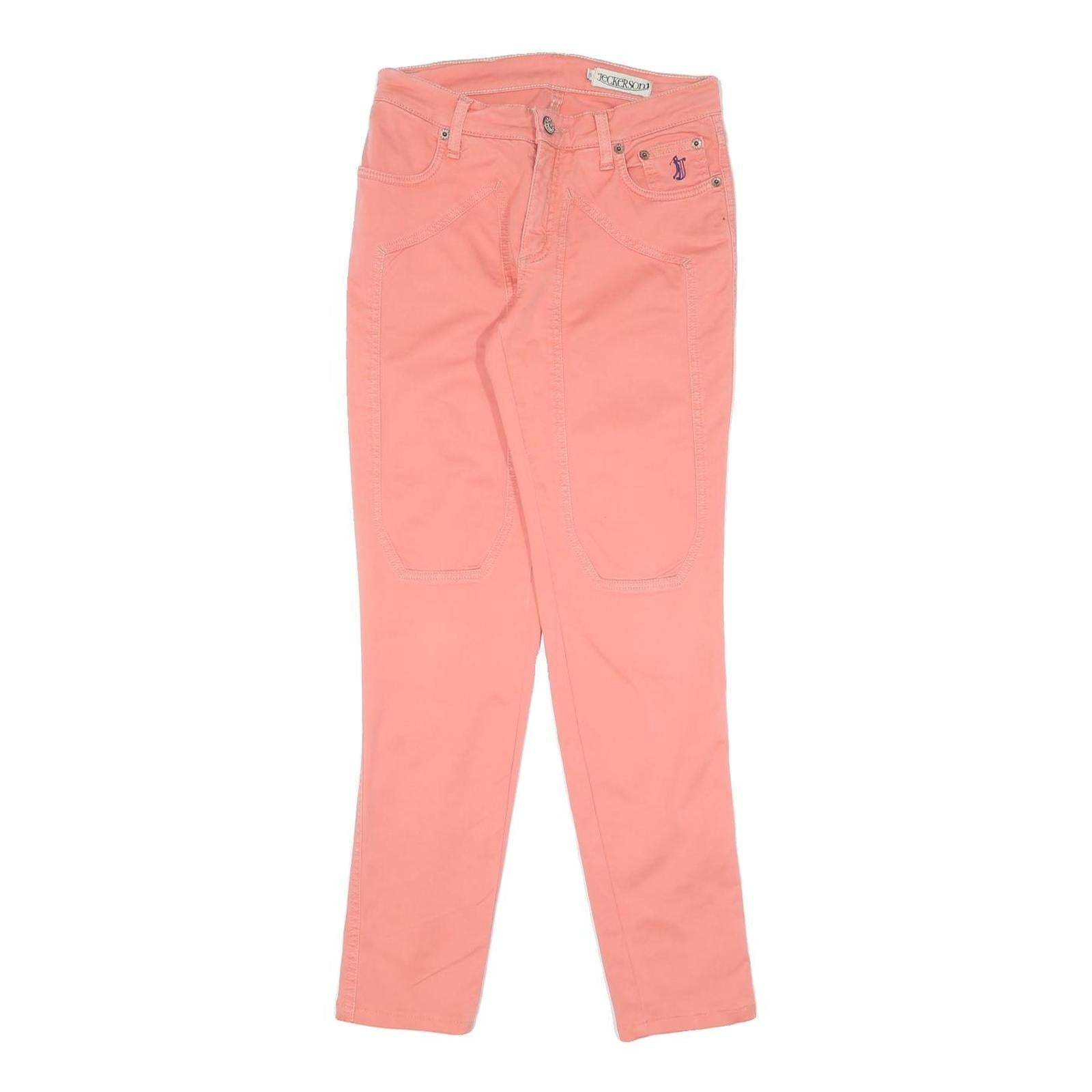 Womens Slim Pink Cotton Blend Slim Leg Trousers W26 L28 Casual Everyday Zip Refurbished - N/A refurbished available on Cerqular