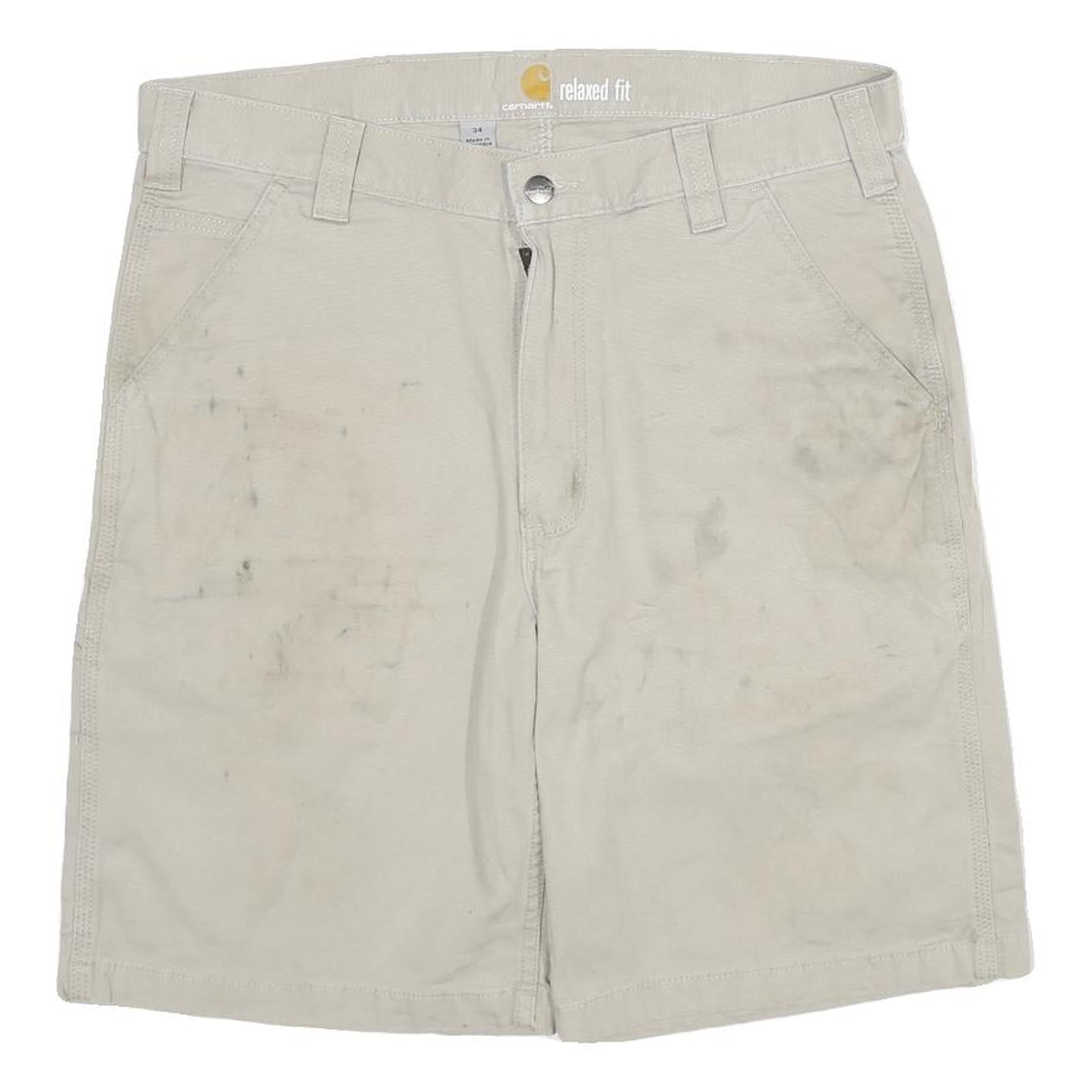 CARHARTT Mens Shorts Beige Relaxed Fit XL W34 Cotton Blend Workwear Refurbished - N/A refurbished available on Cerqular
