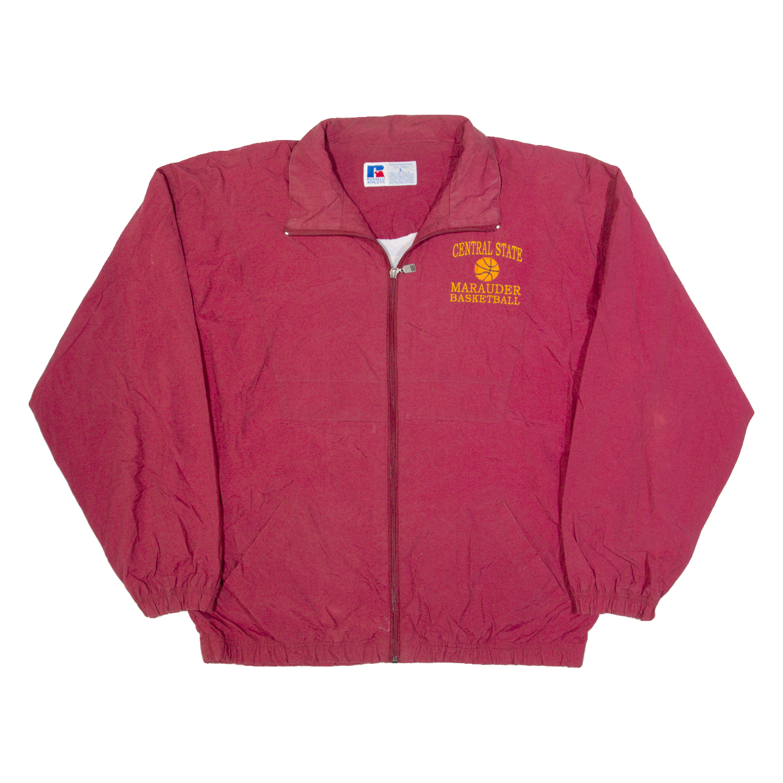 RUSSELL ATHLETIC Central State Marauder Basketball Mens Track Jacket Red USA L Refurbished - N/A refurbished available on Cerqular