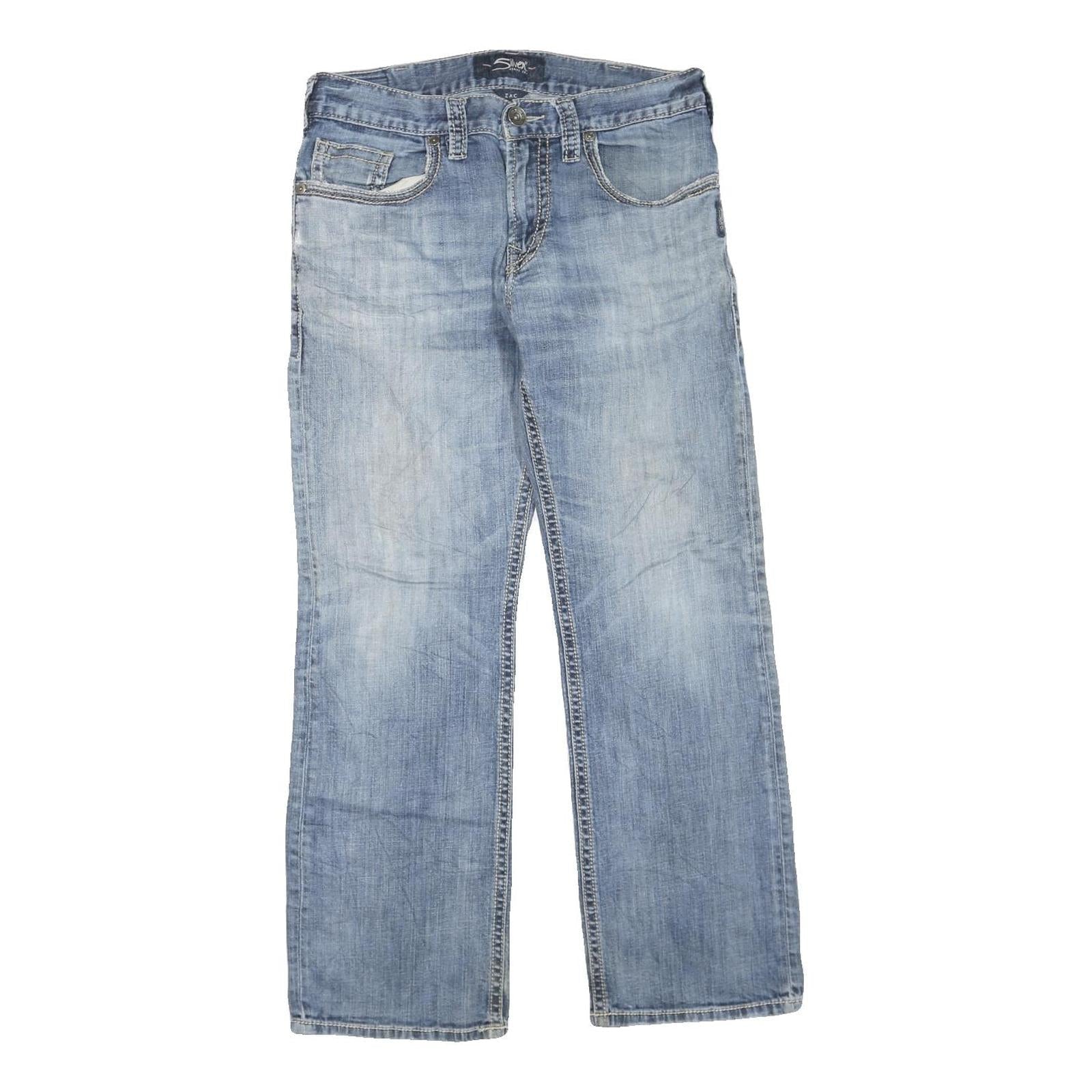 SILVER Womens Jeans Blue Regular Straight Denim Medium W32 L32 Classic Cotton Refurbished - N/A refurbished available on Cerqular