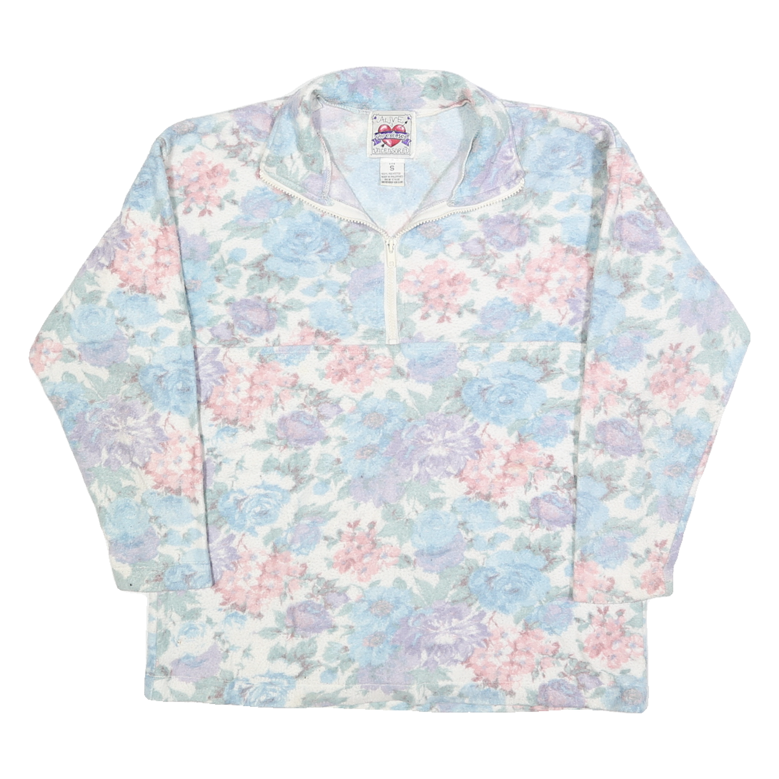 NO EXCUSES Womens Cream Floral Patterned Jumper Round Neck Basic Knit S Refurbished - N/A refurbished available on Cerqular