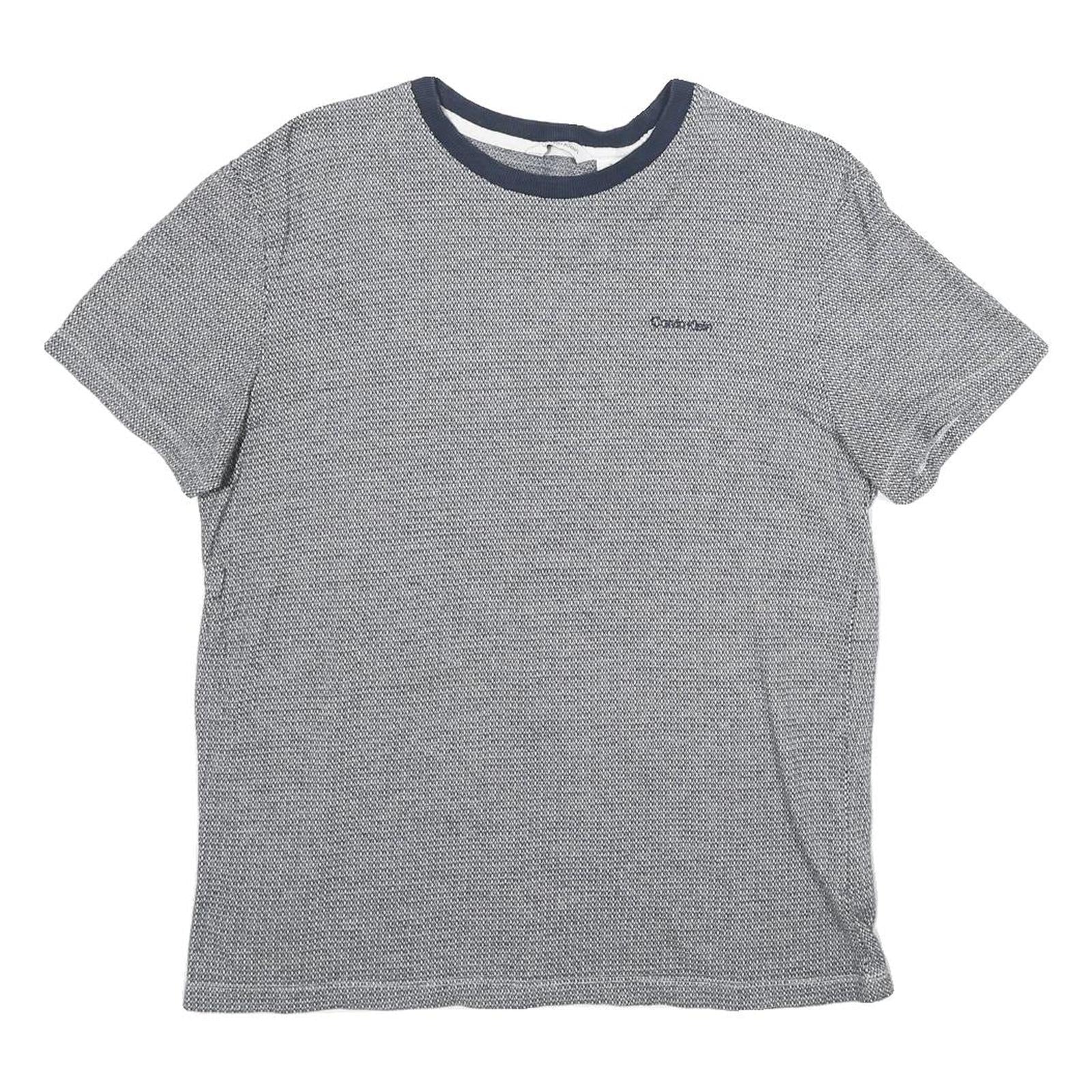 CALVIN KLEIN Mens Blue Crew Neck Short Sleeve Cotton T-Shirt M Casual Refurbished - N/A refurbished available on Cerqular
