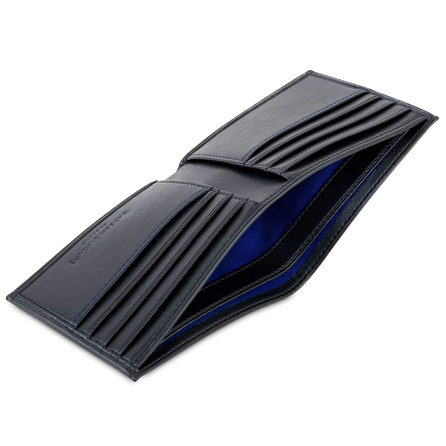 Bifold Wallet in Black & Cobalt Blue Refurbished - Watson & Wolfe refurbished available on Cerqular