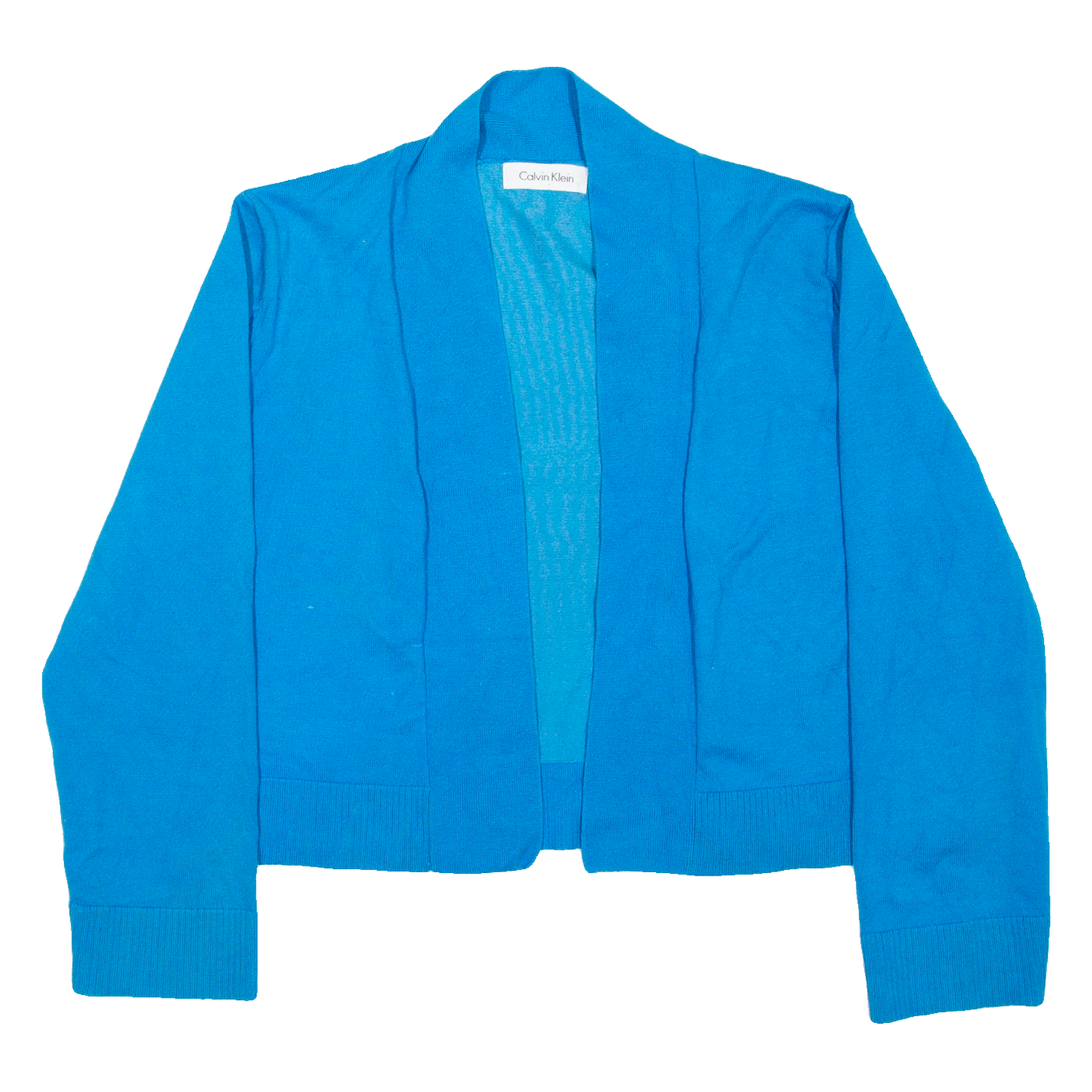 CALVIN KLEIN Womens Cardigan Blue Tight Knit XS Refurbished - N/A refurbished available on Cerqular