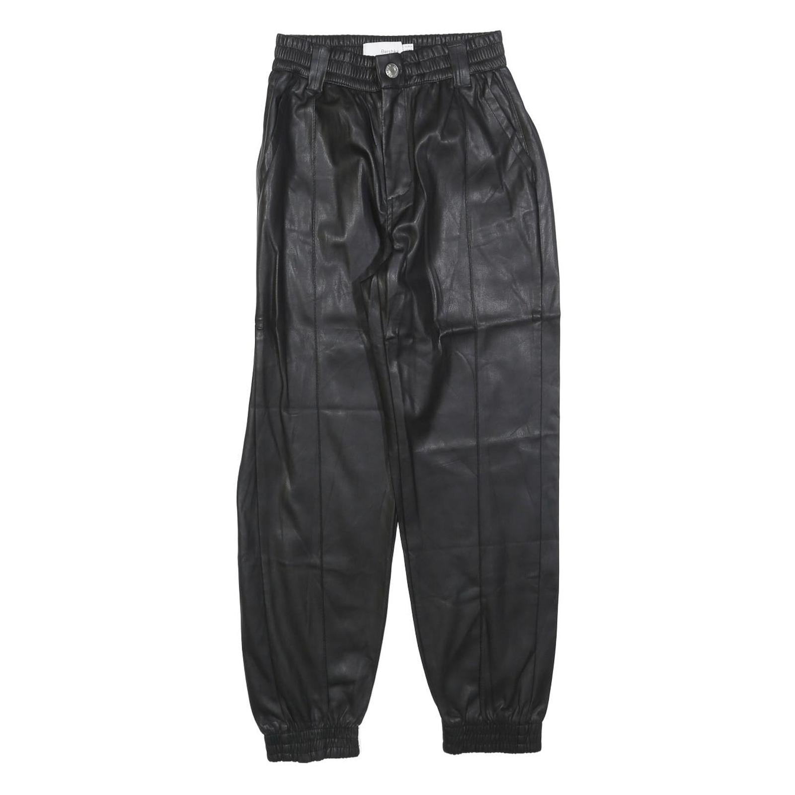 Buy BERSHKA Womens Black Polyester Blend Slim Tapered Trousers W24 L26 Faux Leather Refurbished - $23.39 BERSHKA Womens Black Polyester Blend Slim Tapered Trousers W24 L26 Faux Leather Refurbished - N/A refurbished available on Cerqular