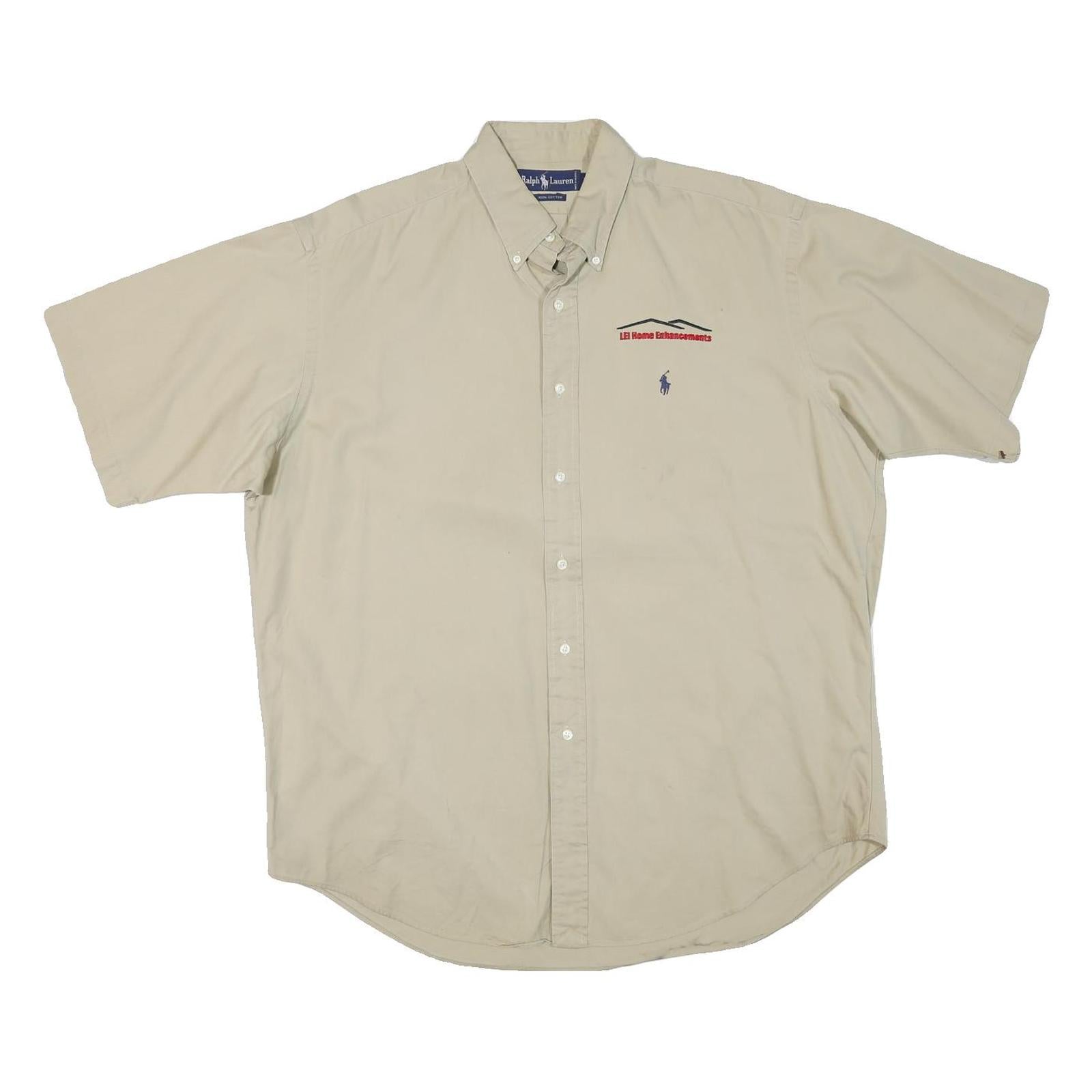 RALPH LAUREN Mens Beige Cotton Blend Casual Shirt L Embroidered Logo Refurbished - N/A refurbished available on Cerqular