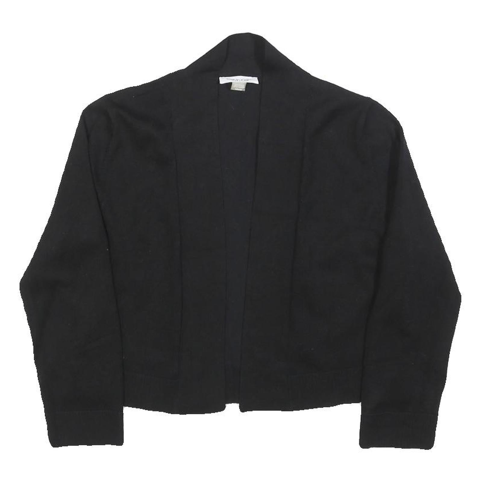CALVIN KLEIN Womens Black Plain Pullover Crew Neck Basic Knit Jumper M Polyester Refurbished - N/A refurbished available on Cerqular