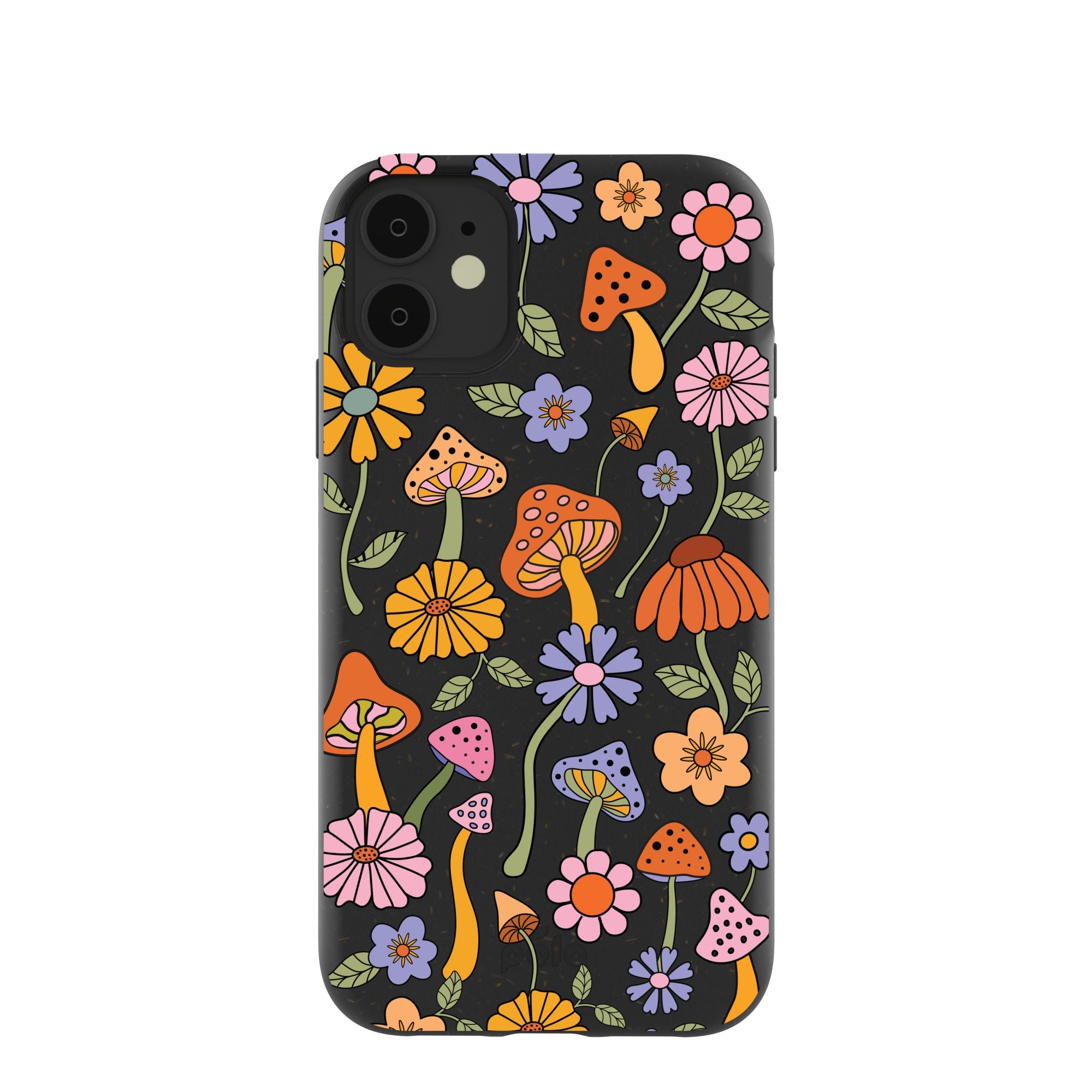 Black Midnight Shrooms iPhone 11 Case Refurbished - Pela Case refurbished available on Cerqular