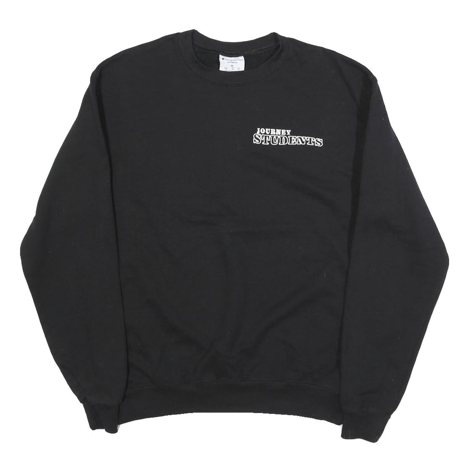 CHAMPION Mens Black Journey Students Crew Neck M Cotton Blend Pullover Refurbished - N/A refurbished available on Cerqular