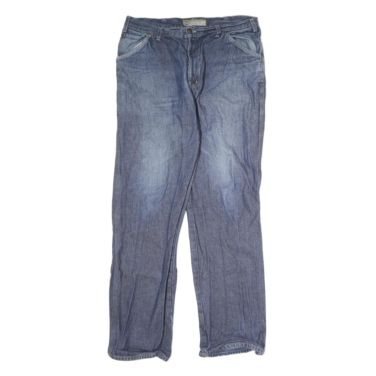DICKIES Mens Slim Blue Denim Jeans W37 L34 Classic Cotton Zip Pockets Refurbished - N/A refurbished available on Cerqular