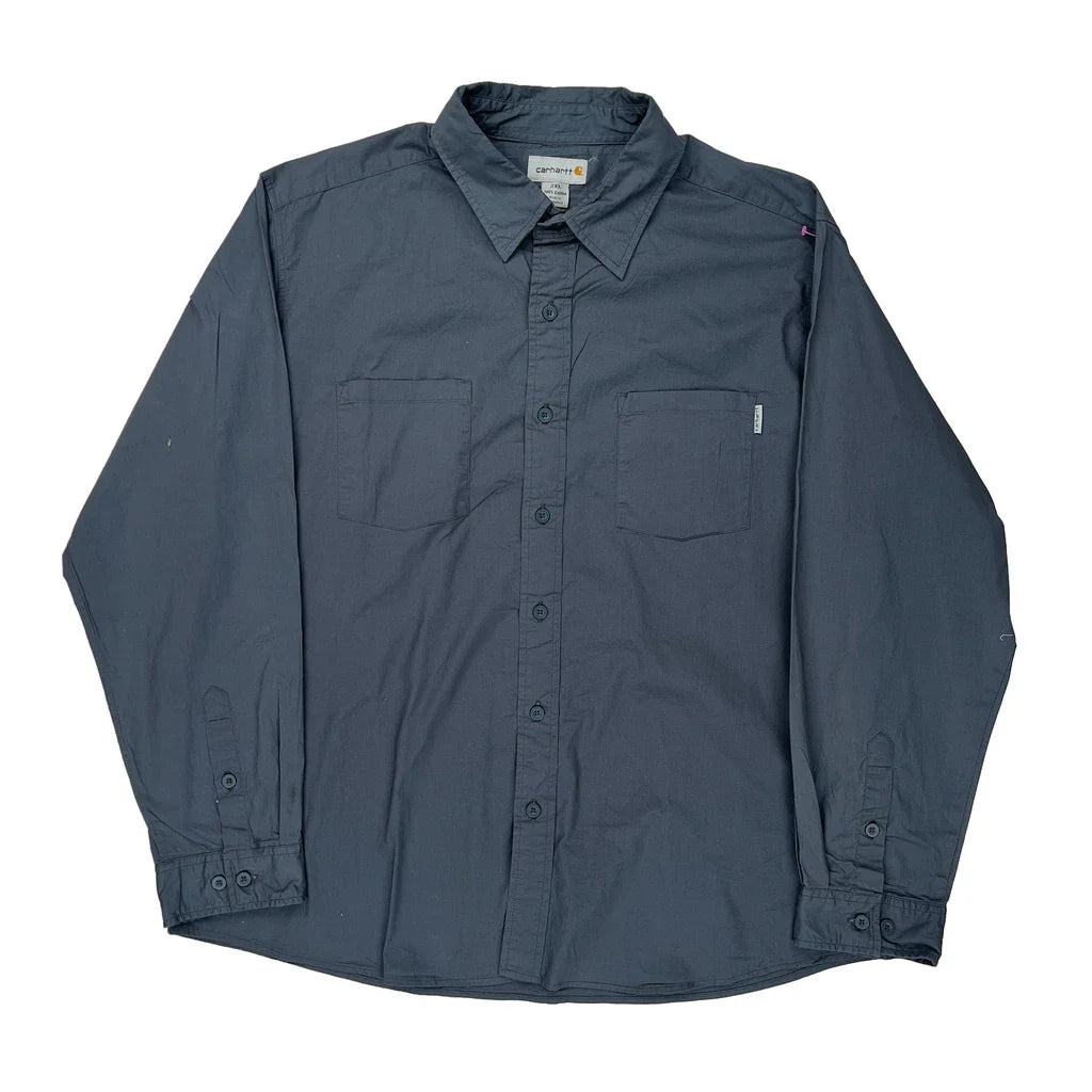 Carhartt Shirt - 2XL Grey Cotton Refurbished - Thrifted (note: this is a term often used to describe second- refurbished available on Cerqular