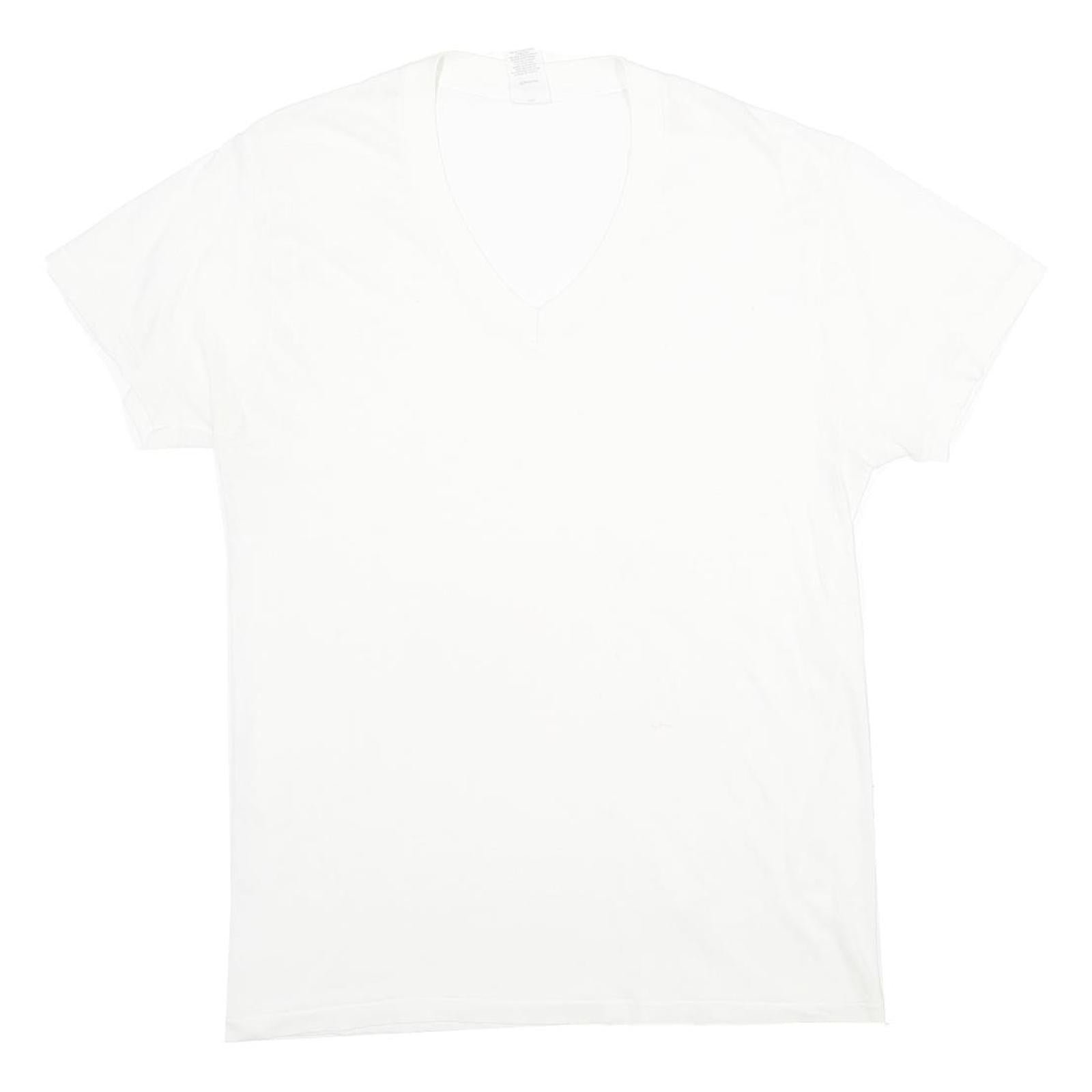 TOWNCRAFT Mens White V-Neck T-Shirt Cotton Blend L Short Sleeve Plain Classic Refurbished - N/A refurbished available on Cerqular