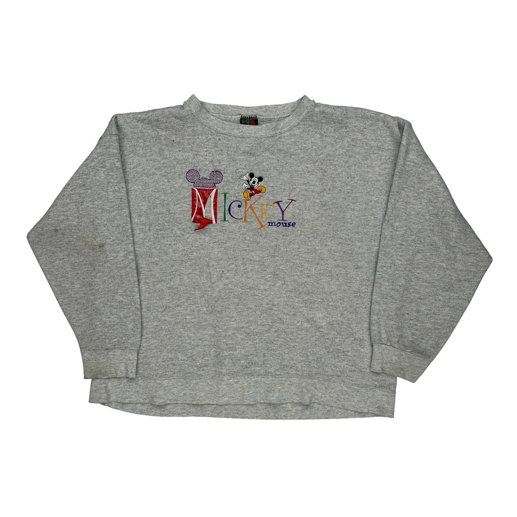 Buy Made In USA Mickey Mouse Mickey Unlimited Cartoon Sweatshirt - Medium Grey Cotton Blend Refurbished - $29.47 Made In USA Mickey Mouse Mickey Unlimited Cartoon Sweatshirt - Medium Grey Cotton Blend Refurbished - Thrifted (note: this is a term often used to describe second- refurbished available on Cerqular