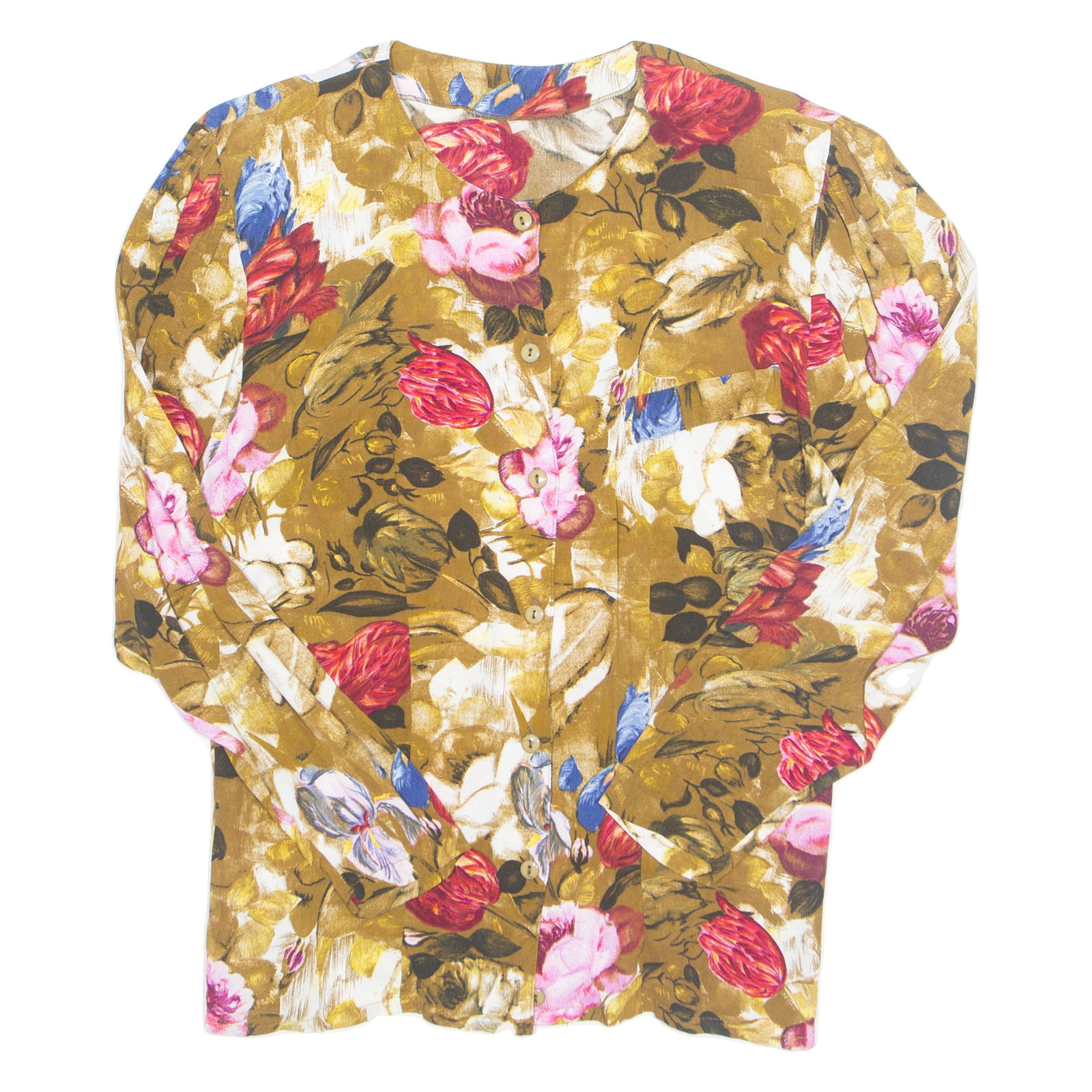 Buy Womens Printed Blouse Brown Long Sleeve Floral M Refurbished - $16.89 Womens Printed Blouse Brown Long Sleeve Floral M Refurbished - N/A refurbished available on Cerqular