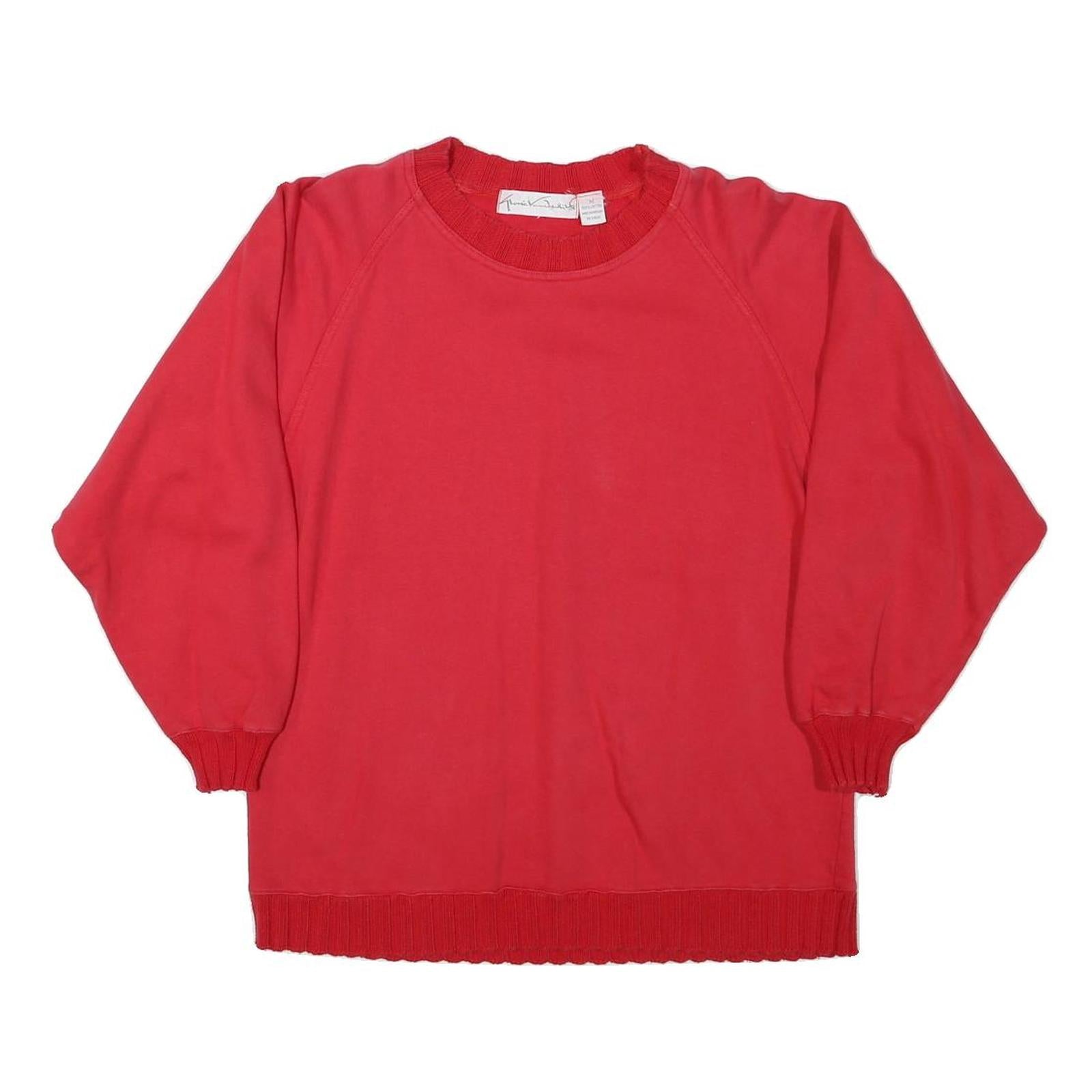 GLORIA VANDERBILT Womens Red Crew Neck M Casual Cotton Blend Sweatshirt Refurbished - N/A refurbished available on Cerqular