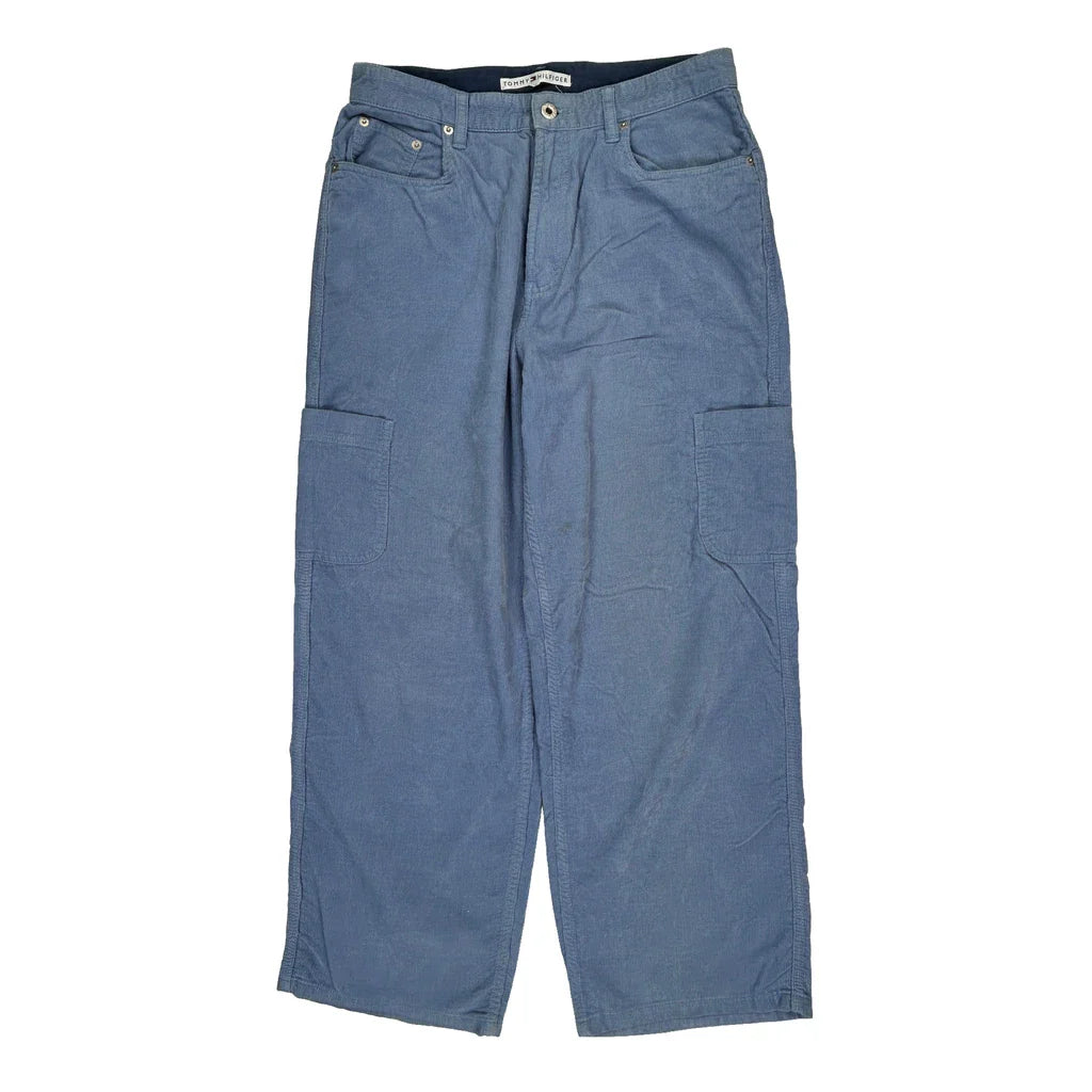 Tommy Hilfiger Cargo Cord Cargo Trousers - 31W UK 12 Blue Cotton Refurbished - Thrifted (note: this is a term often used to describe second- refurbished available on Cerqular