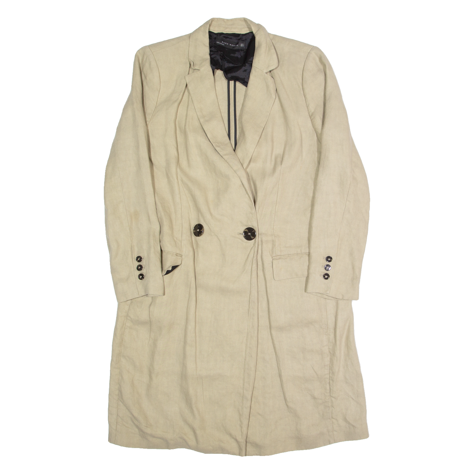 ZARA WOMAN Womens Overcoat Jacket Beige M Refurbished - N/A refurbished available on Cerqular