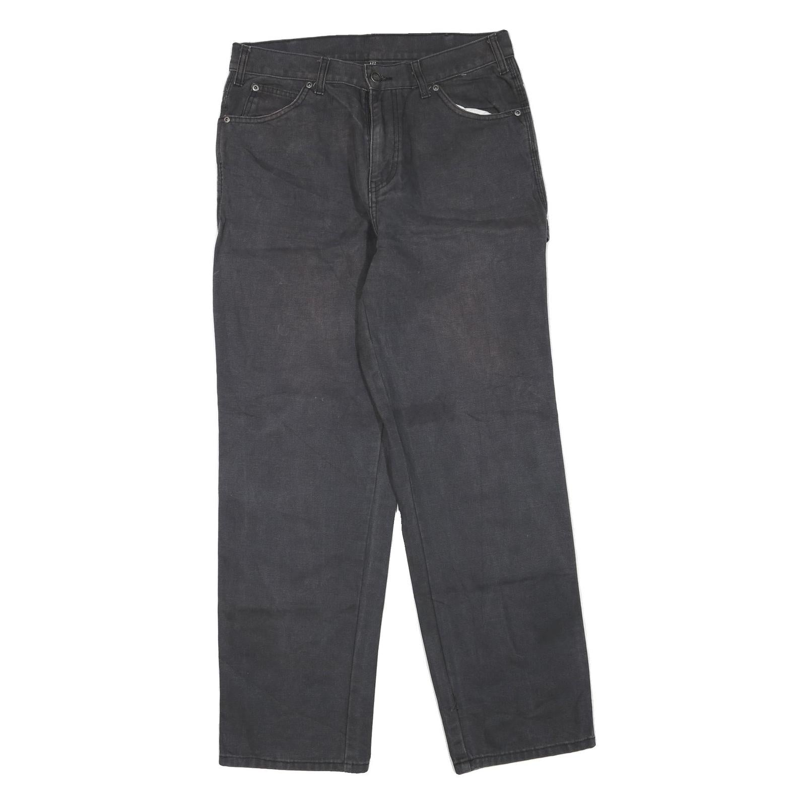 DICKIES Mens Cotton Blend Black Regular Straight Trousers W32 L31 Workwear Zip Refurbished - N/A refurbished available on Cerqular