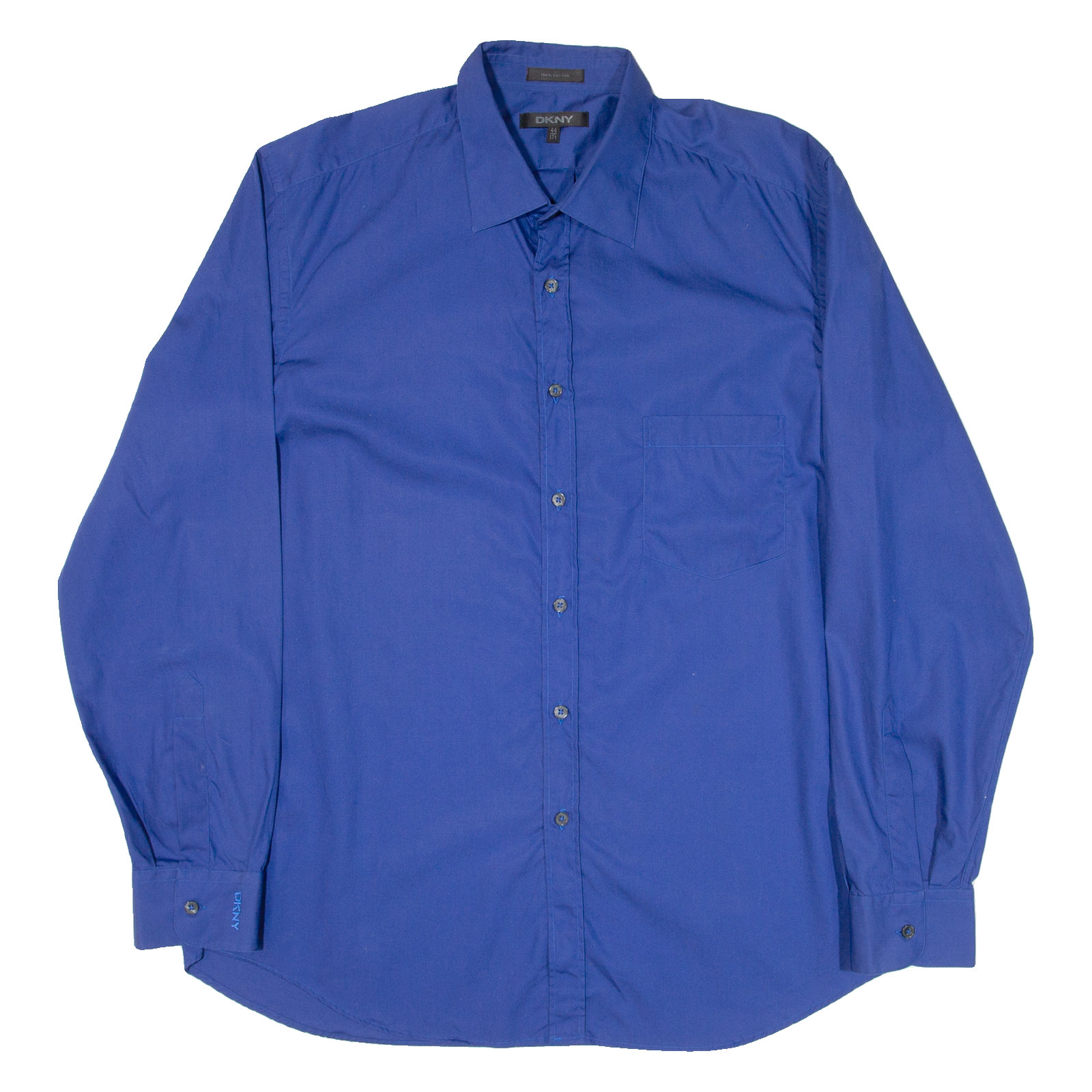 DKNY Mens Plain Shirt Blue Long Sleeve XL Refurbished - N/A refurbished available on Cerqular