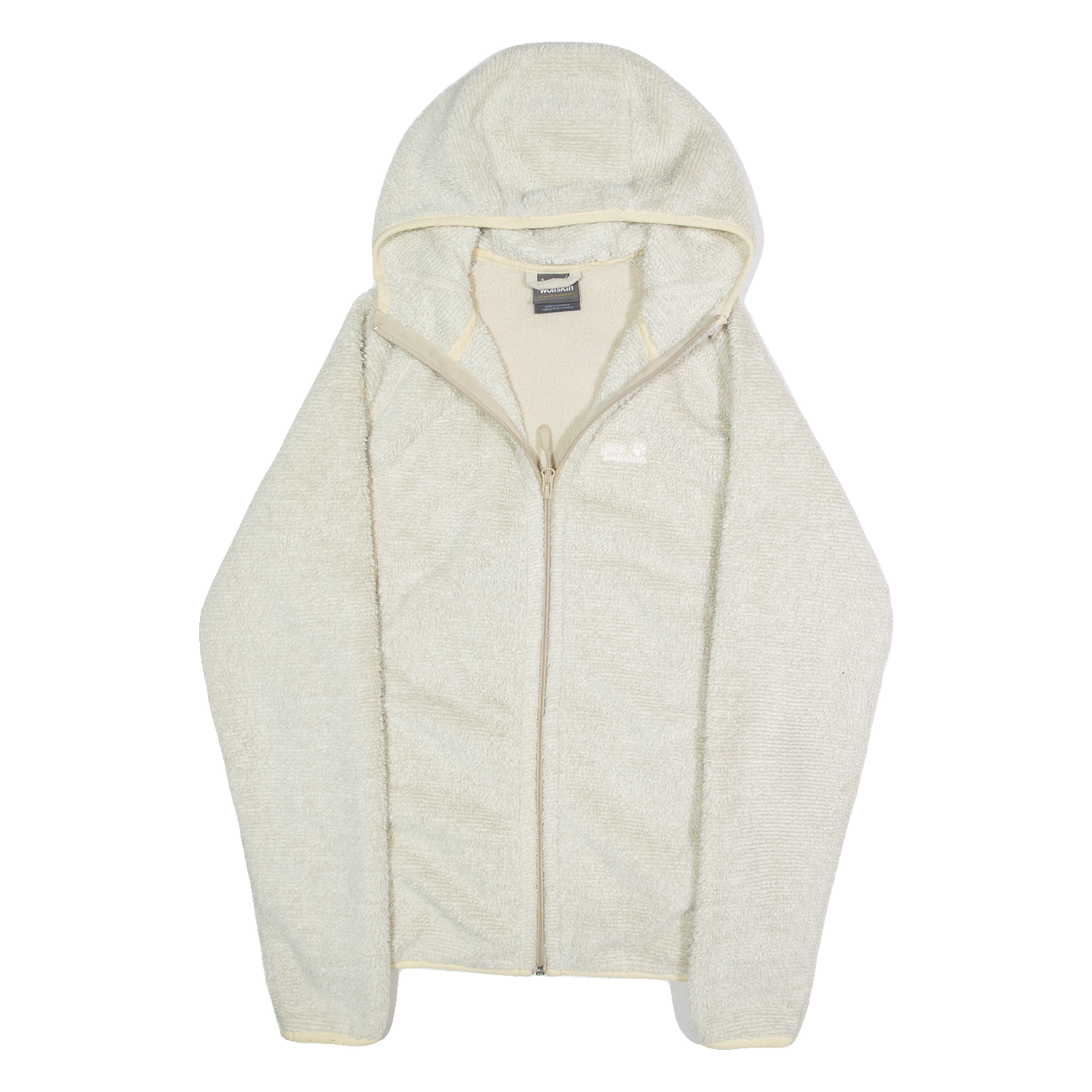 JACK WOLFSKIN Womens Fleece Jacket Cream Hooded M Refurbished - N/A refurbished available on Cerqular
