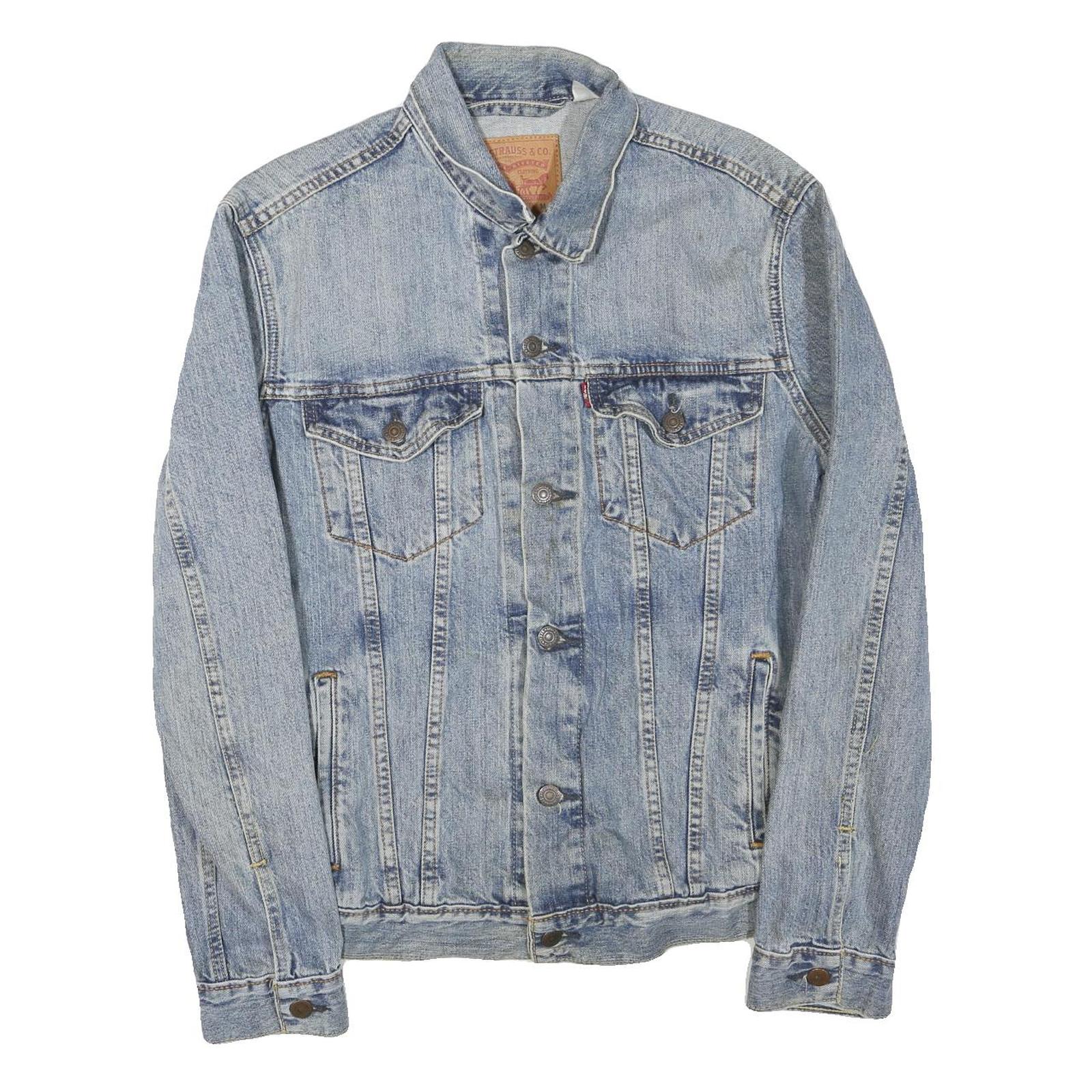 LEVI'S Mens Blue Cotton Blend Jacket M Denim Button Plain Classic Style Refurbished - N/A refurbished available on Cerqular