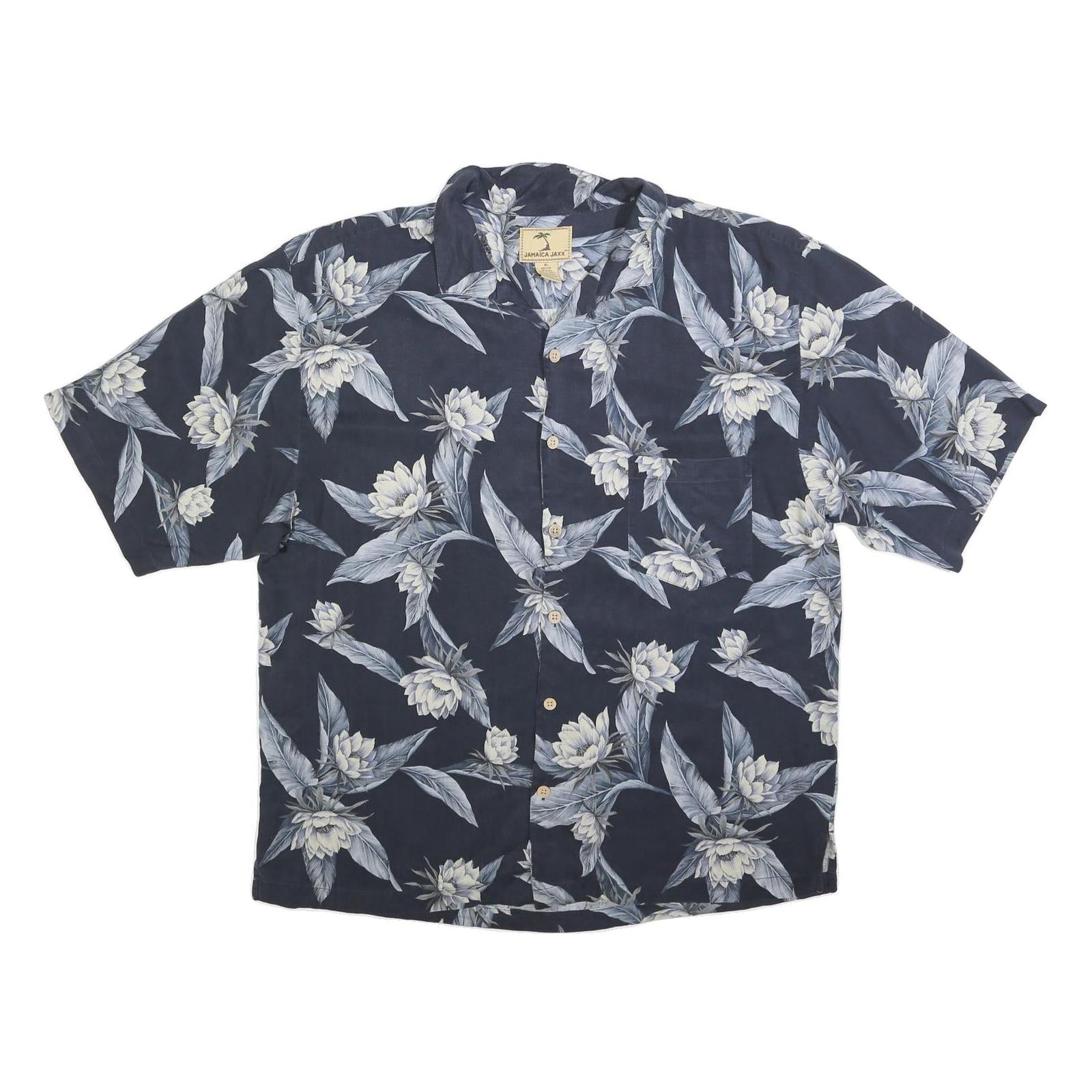 JAMAICA JAXX Mens Blue Floral Silk Shirt XL Summer Casual Beachwear Refurbished - N/A refurbished available on Cerqular