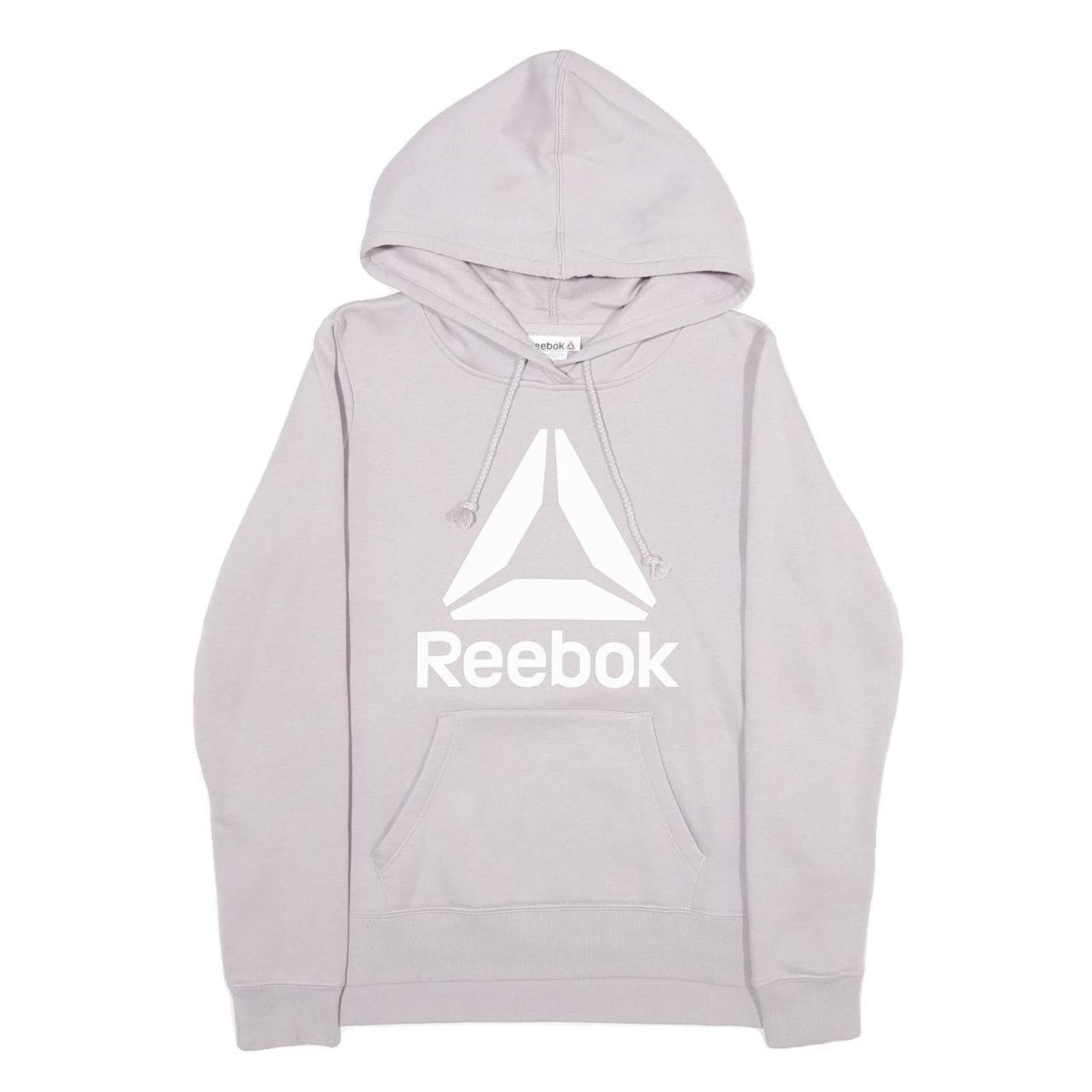 REEBOK Womens Grey Hoodie S Cotton Blend Pullover Drawstring Hood Pocket Refurbished - N/A refurbished available on Cerqular