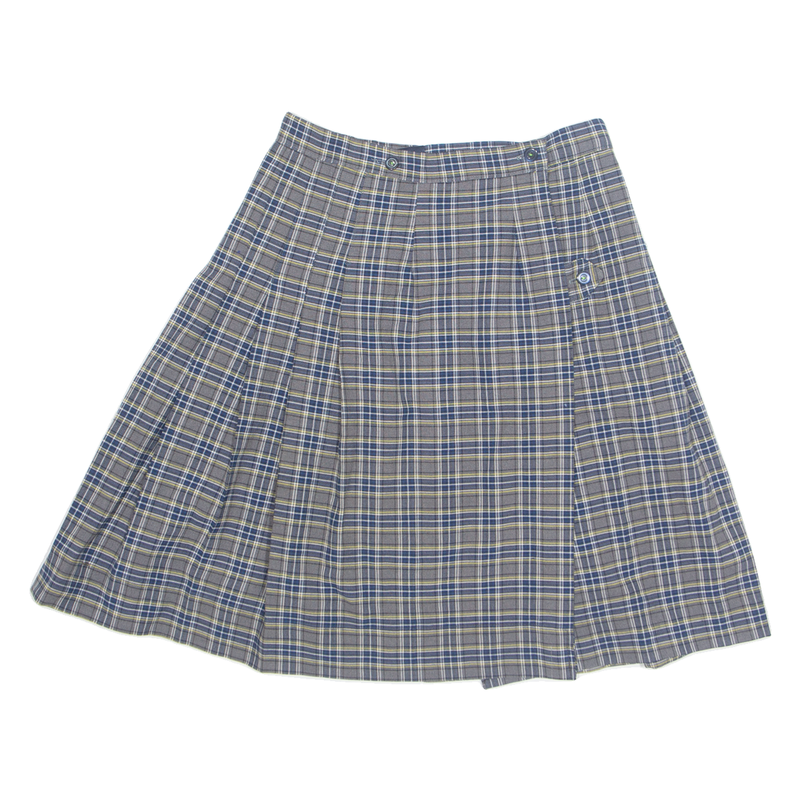 ROYAL UNIFORM Womens Pleated Skirt Blue Knee Length Check M Refurbished - N/A refurbished available on Cerqular