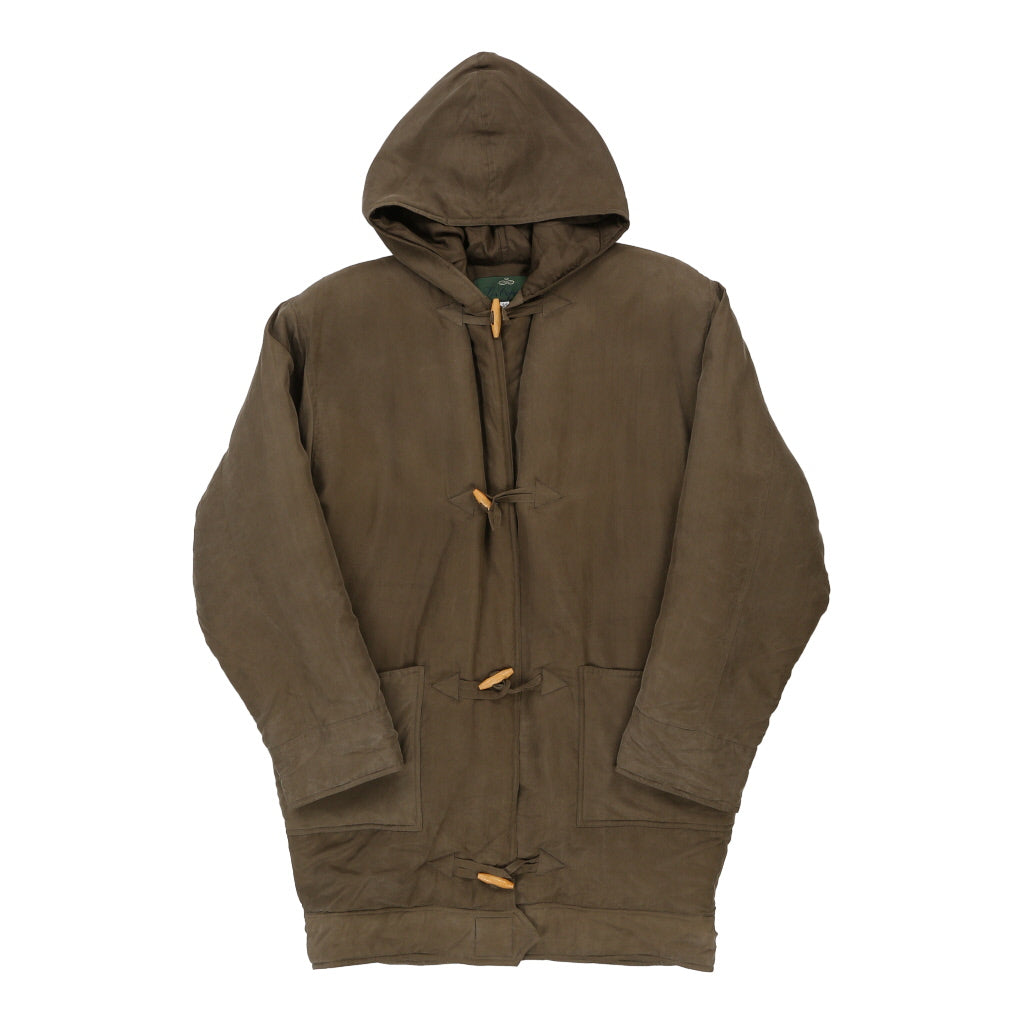Les Copains Coat - Large Green Silk Refurbished - Thrifted (note: this is a term often used to describe second- refurbished available on Cerqular