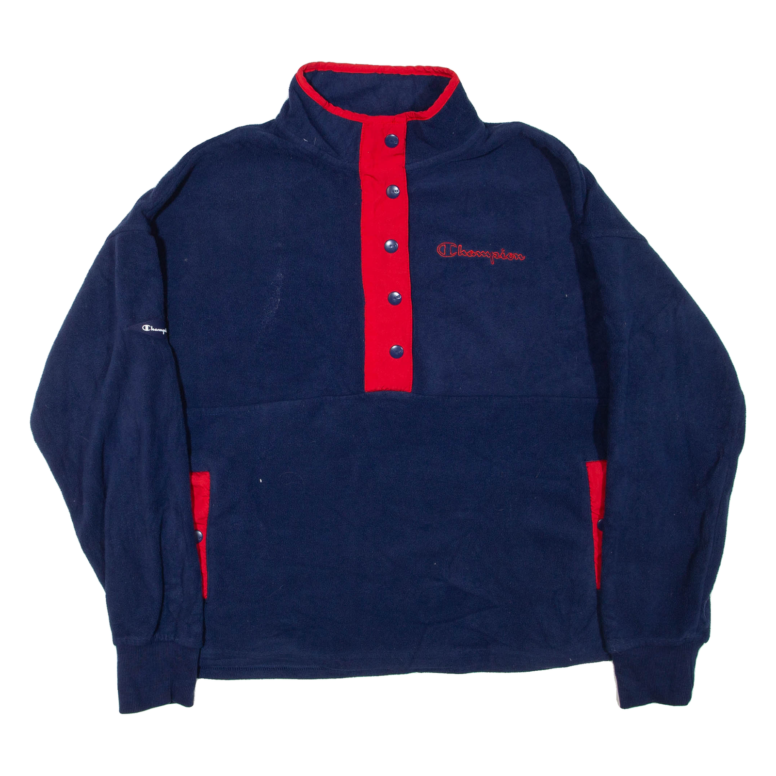 CHAMPION Mens Fleece Blue Button Neck L Refurbished - N/A refurbished available on Cerqular