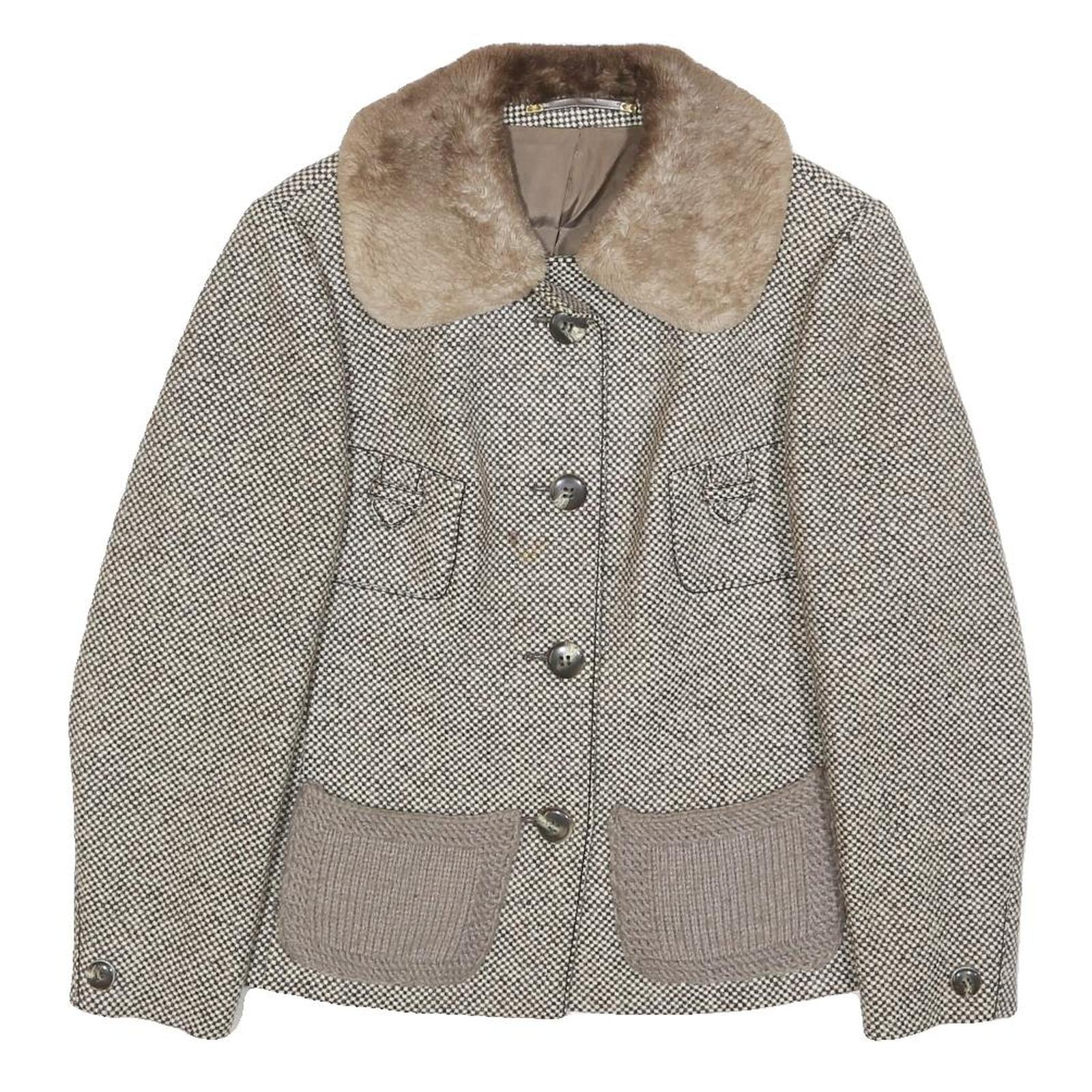 Buy Womens Beige & Brown Wool Button Collar Jacket S Woven Tweed Classic Winter Wear Refurbished - $48.09 Womens Beige & Brown Wool Button Collar Jacket S Woven Tweed Classic Winter Wear Refurbished - N/A refurbished available on Cerqular