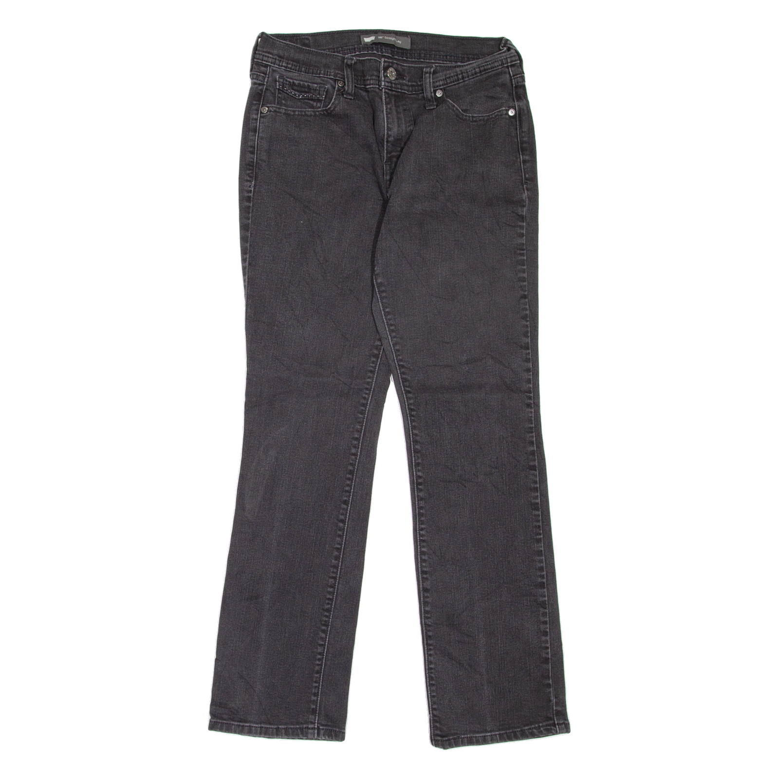 LEVI'S 505 Womens Jeans Black Regular Straight W26 L28 Refurbished - N/A refurbished available on Cerqular
