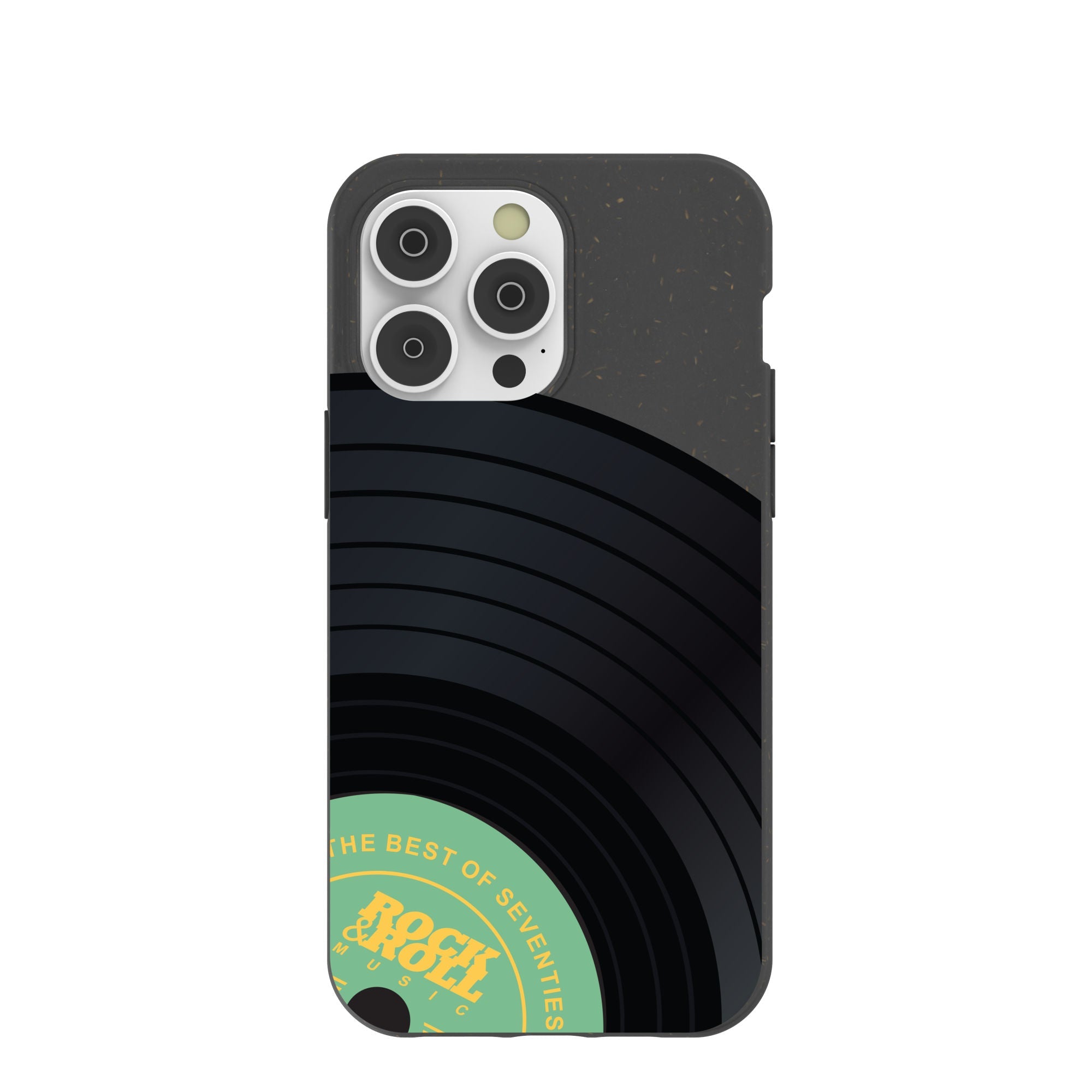Black Vinyl Vibes iPhone 14 Pro Max Case Refurbished - Pela Case refurbished available on Cerqular