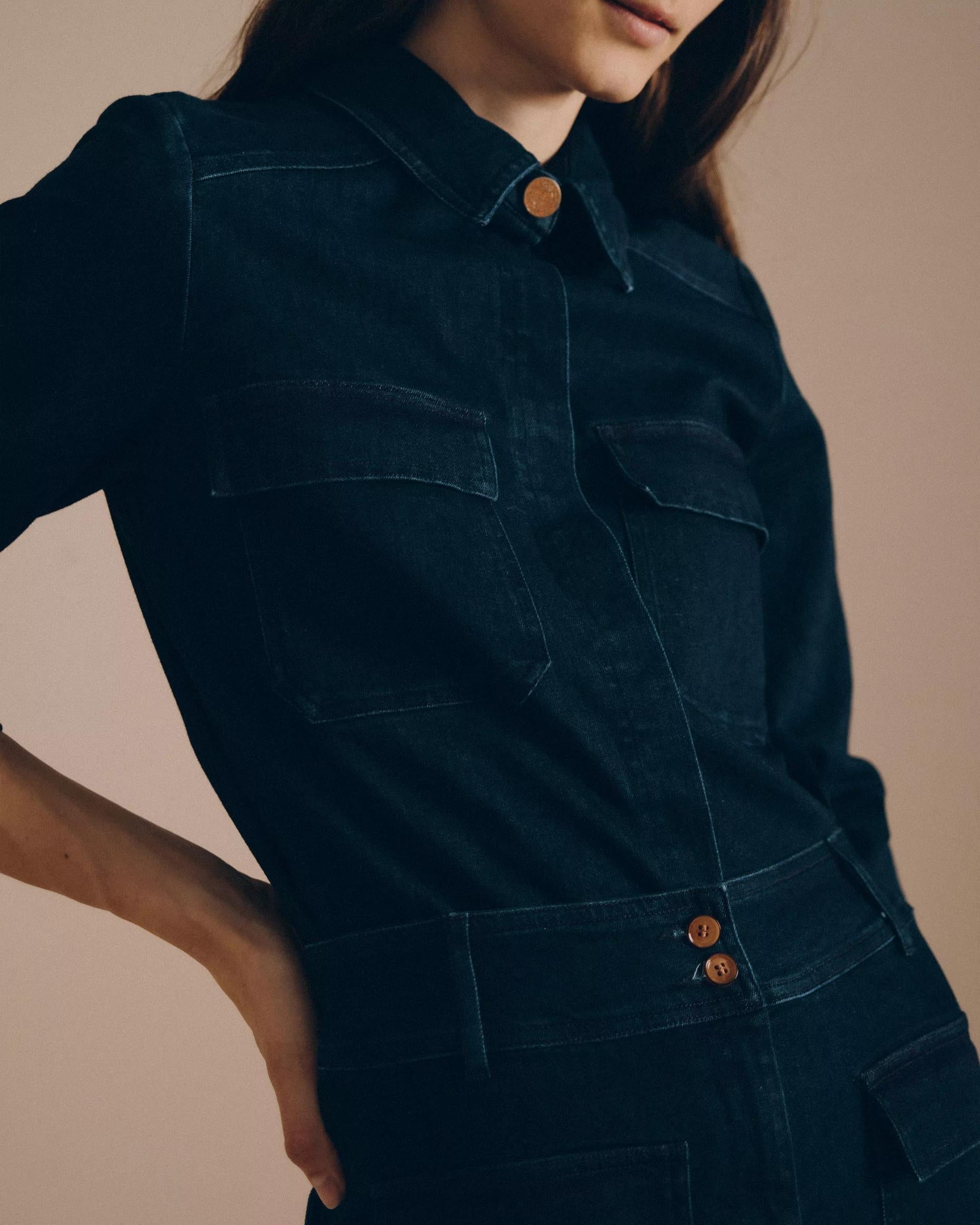 Denim Jacket Guggen Denim-Blue | Color: DENIM BLUE | Size: L Refurbished - Rue Madame is a known brand, and the standardized name is " refurbished available on Cerqular
