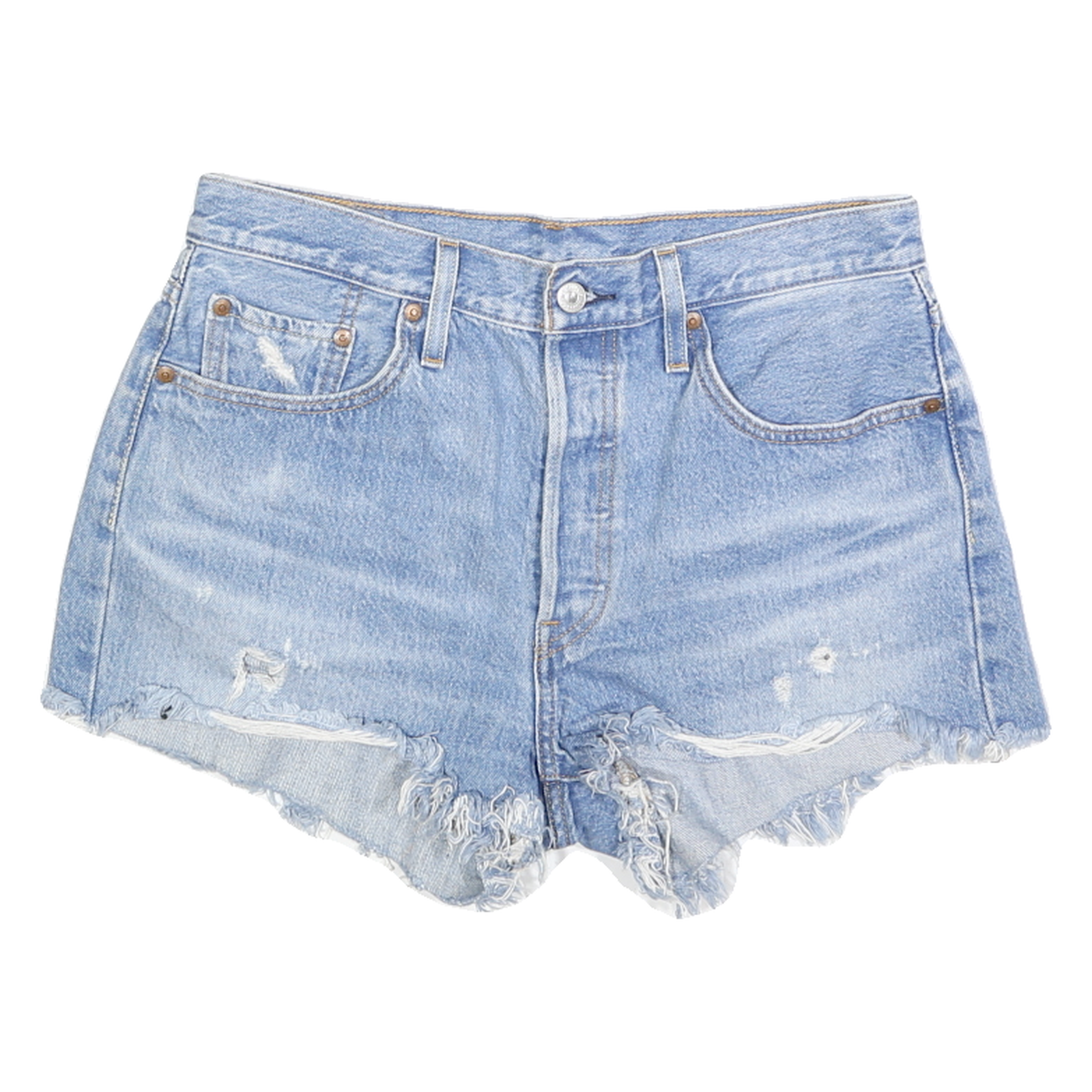 LEVI'S Womens Denim Blue Shorts M W29 Distressed Casual Refurbished - N/A refurbished available on Cerqular