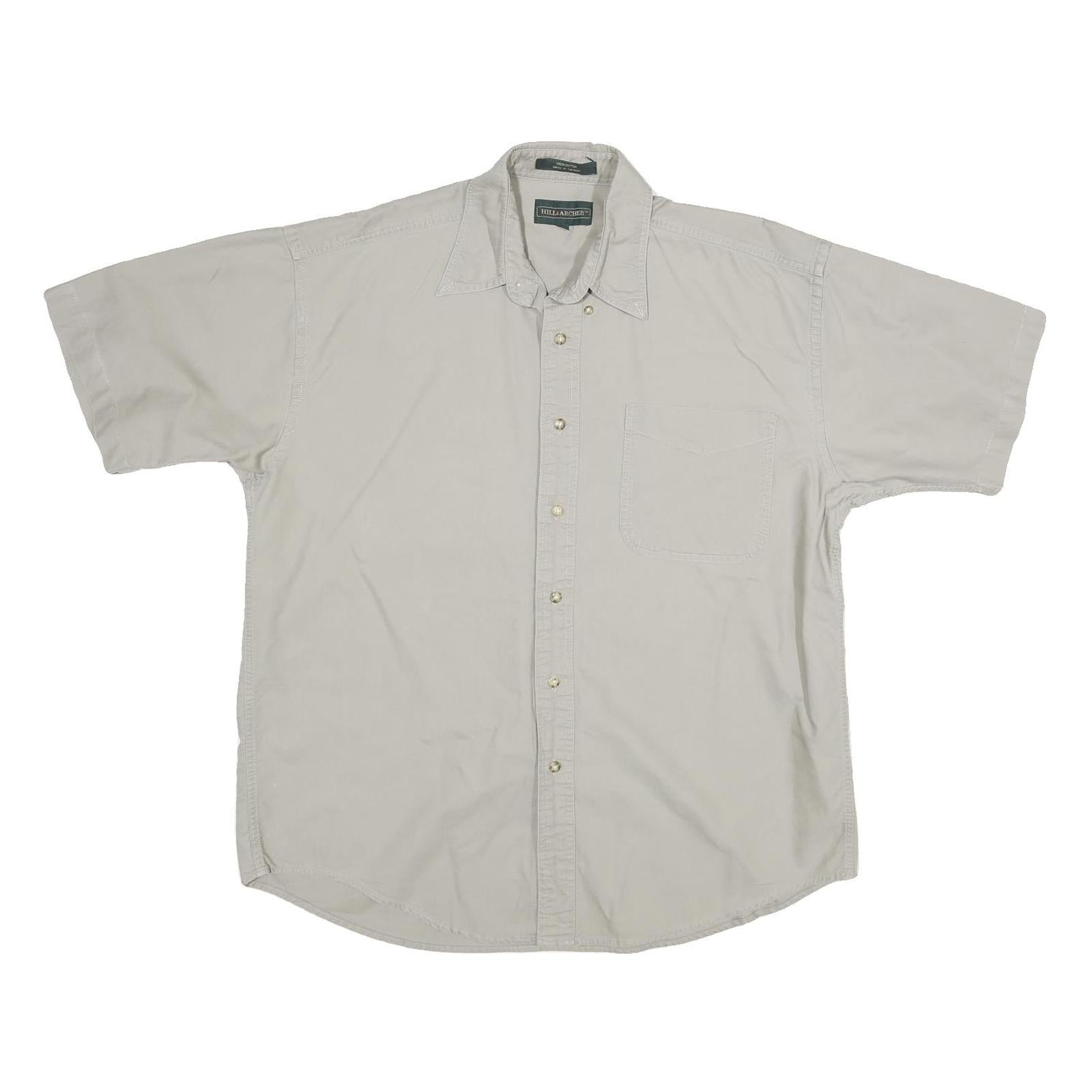 HILLS & ARCHER Mens Beige Cotton Shirt M Short Sleeve Casual Classic Refurbished - N/A refurbished available on Cerqular
